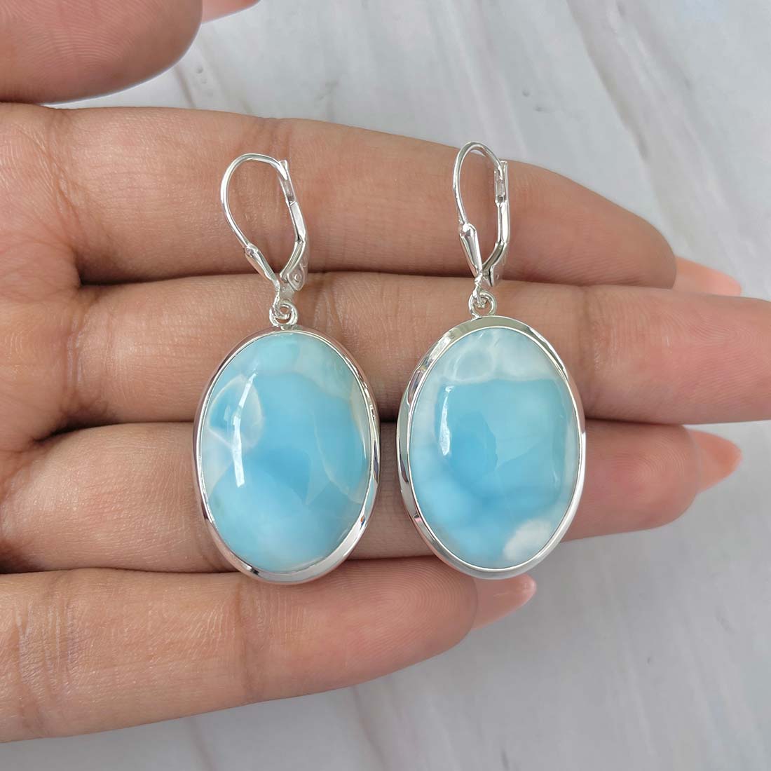 Larimar Earring-(LAR-E-160.)