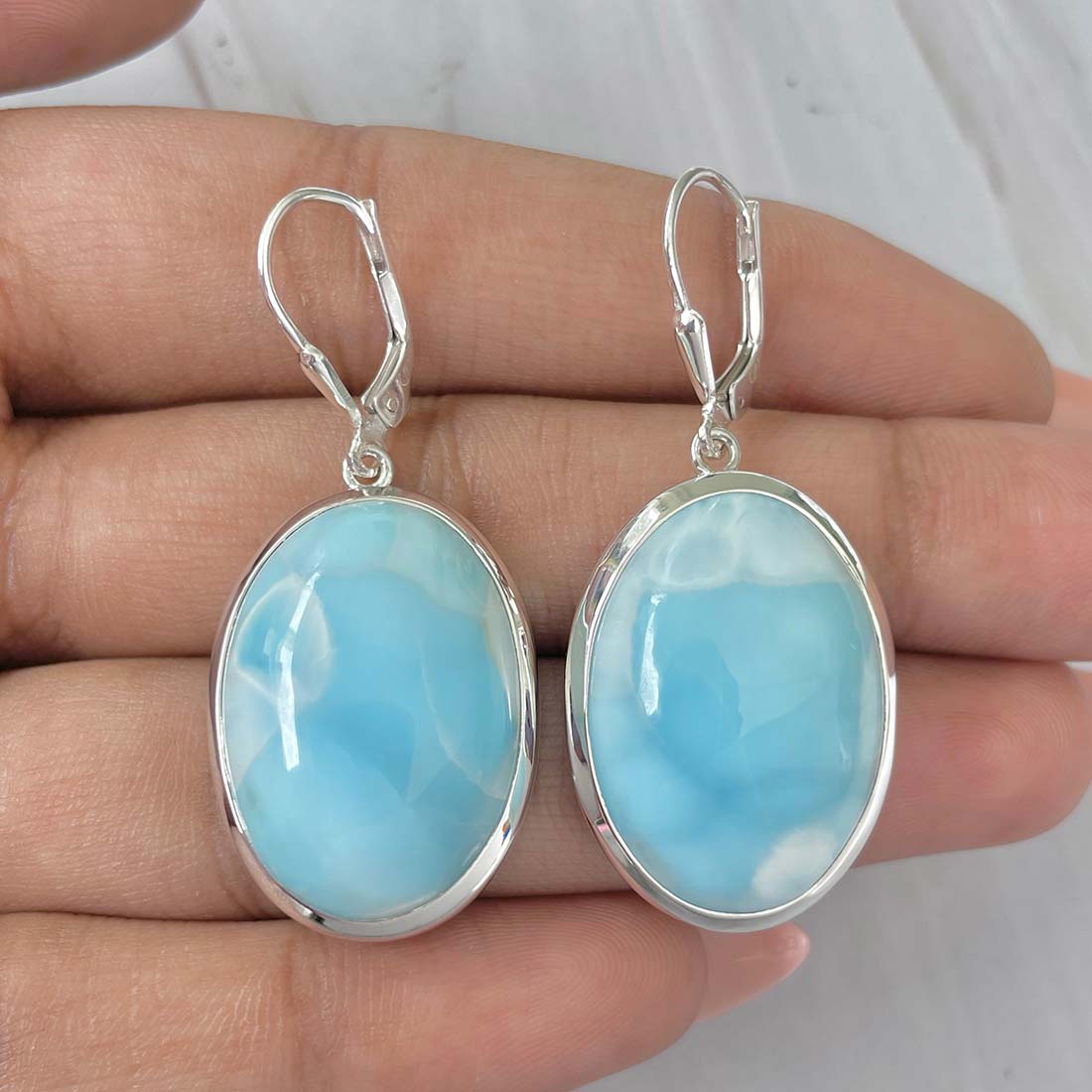 Larimar Earring-(LAR-E-160.)