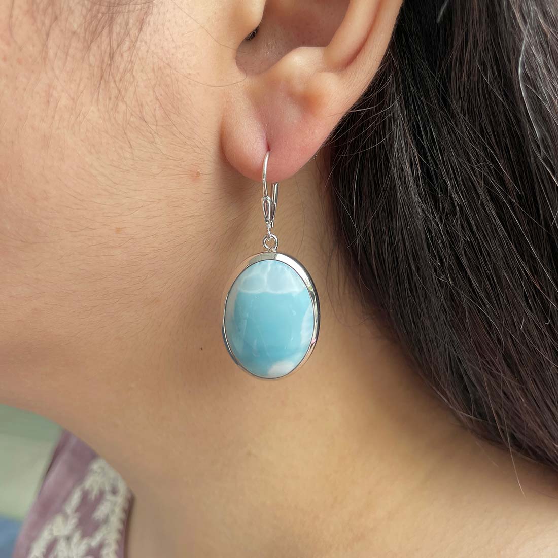 Larimar Earring-(LAR-E-160.)