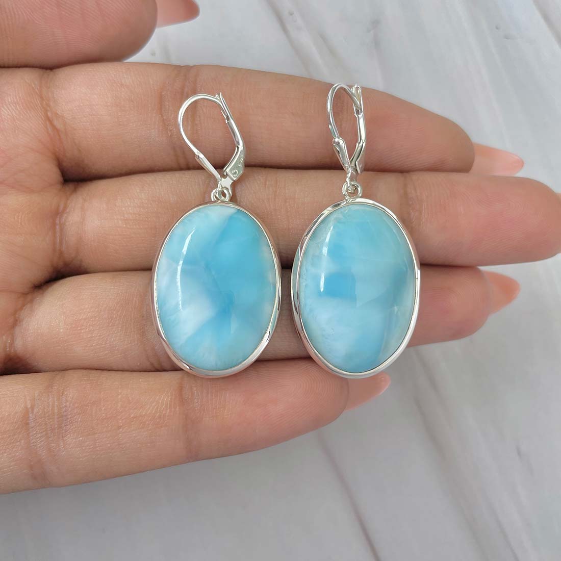 Larimar Earring-(LAR-E-161.)