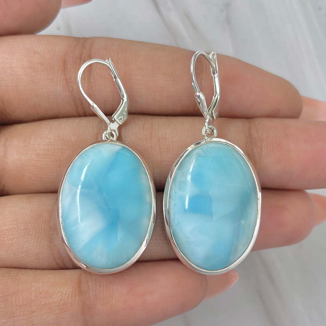 Larimar Earring-(LAR-E-161.)