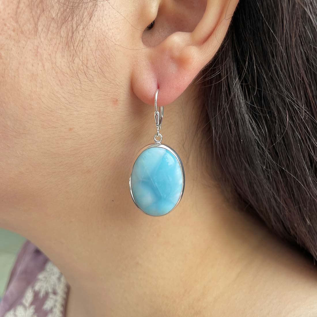 Larimar Earring-(LAR-E-161.)