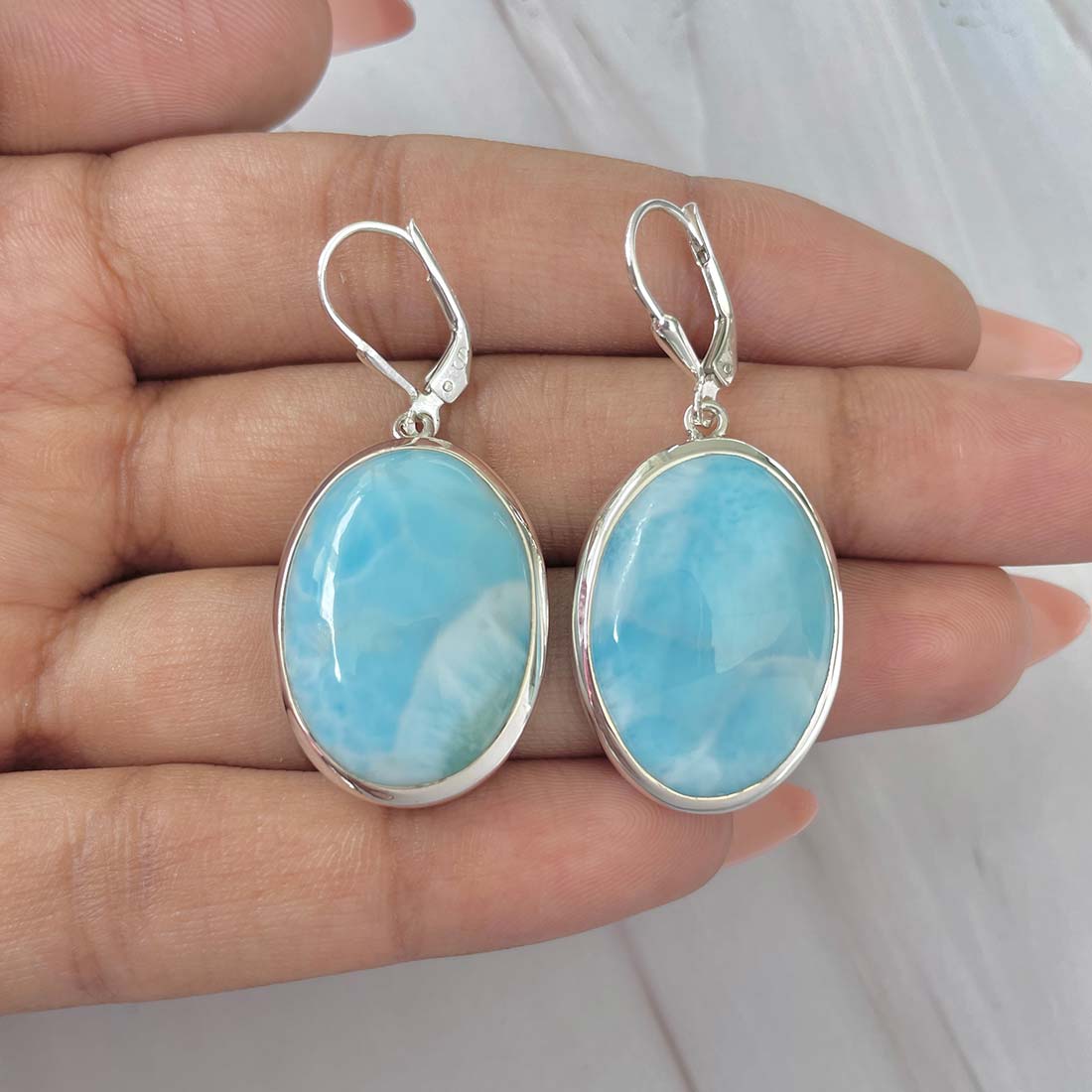 Larimar Earring-(LAR-E-162.)