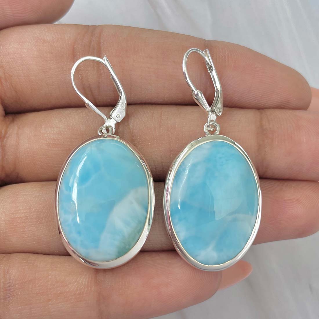Larimar Earring-(LAR-E-162.)