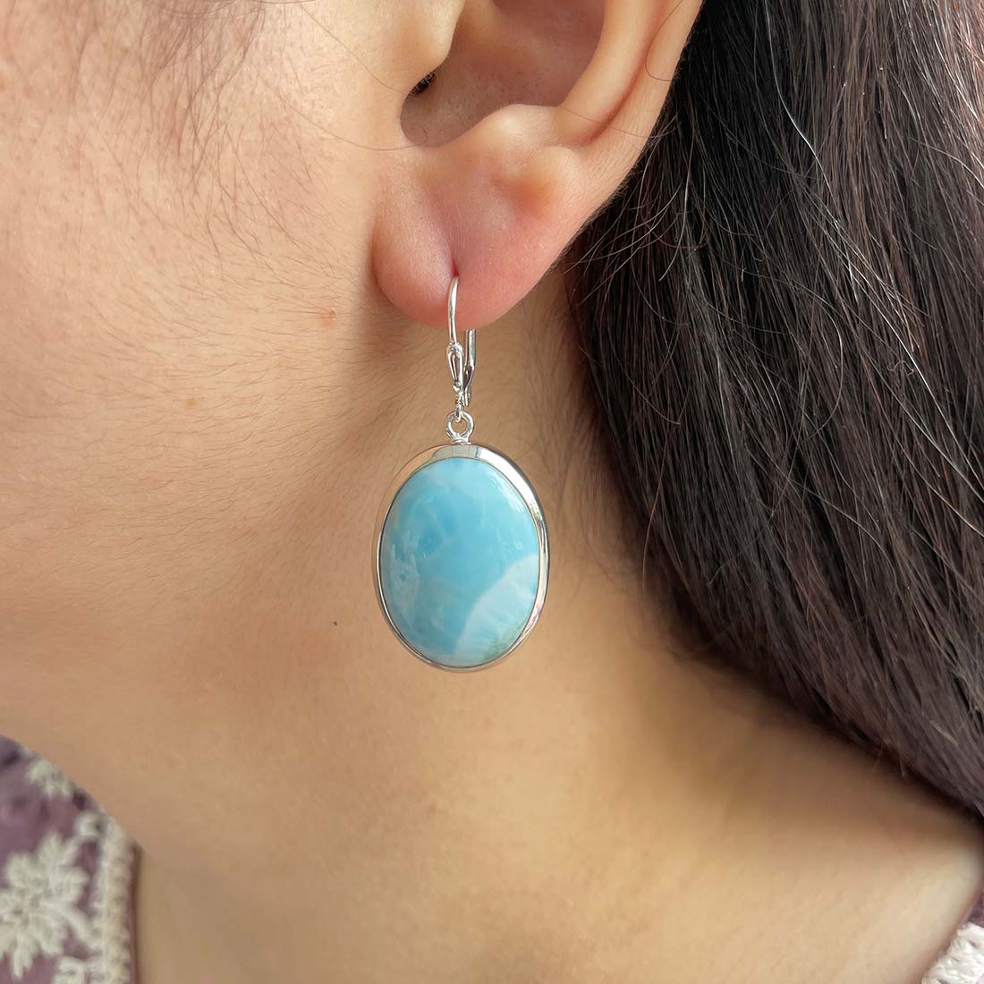 Larimar Earring-(LAR-E-162.)