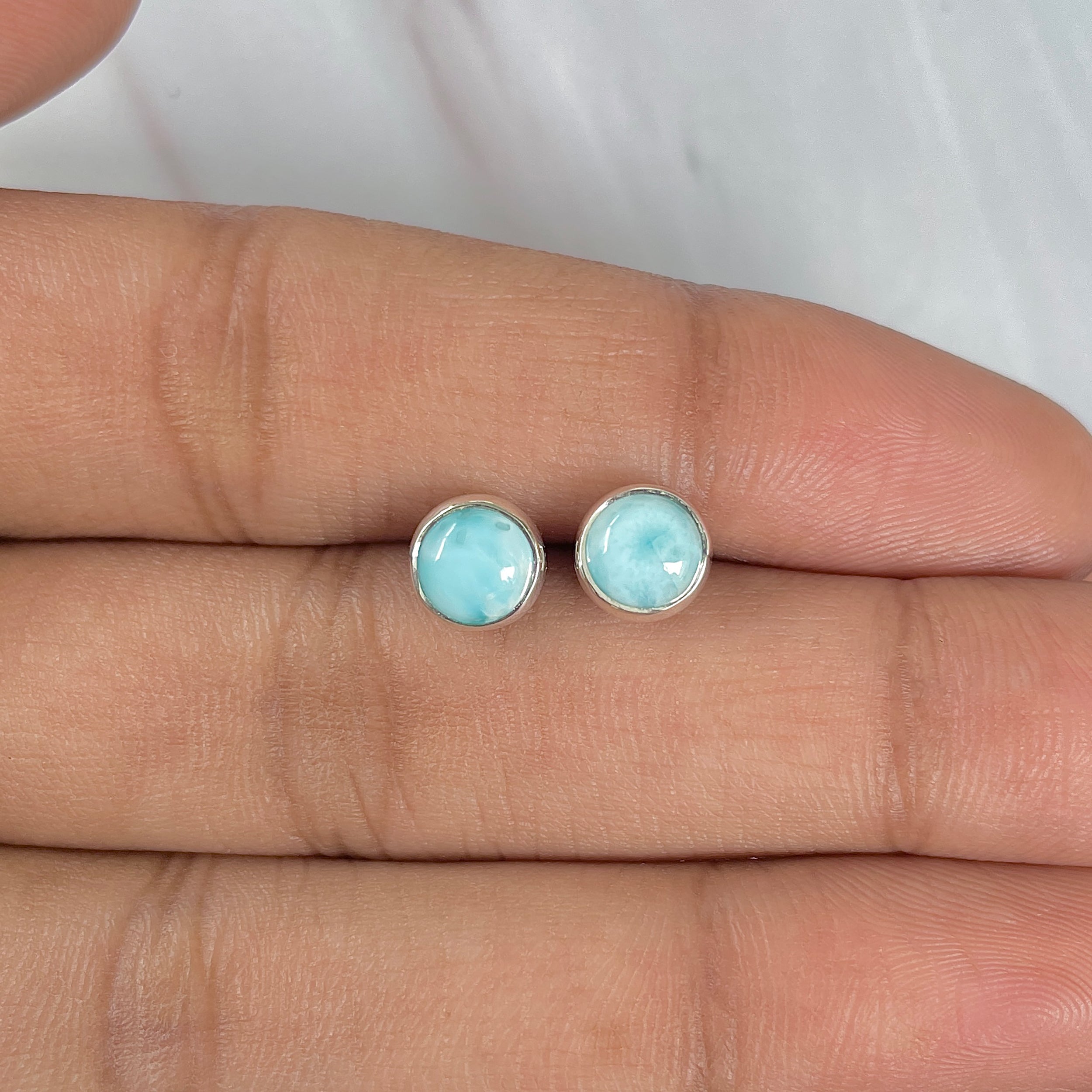 Larimar Stud Earring-(LAR-E-1620.)
