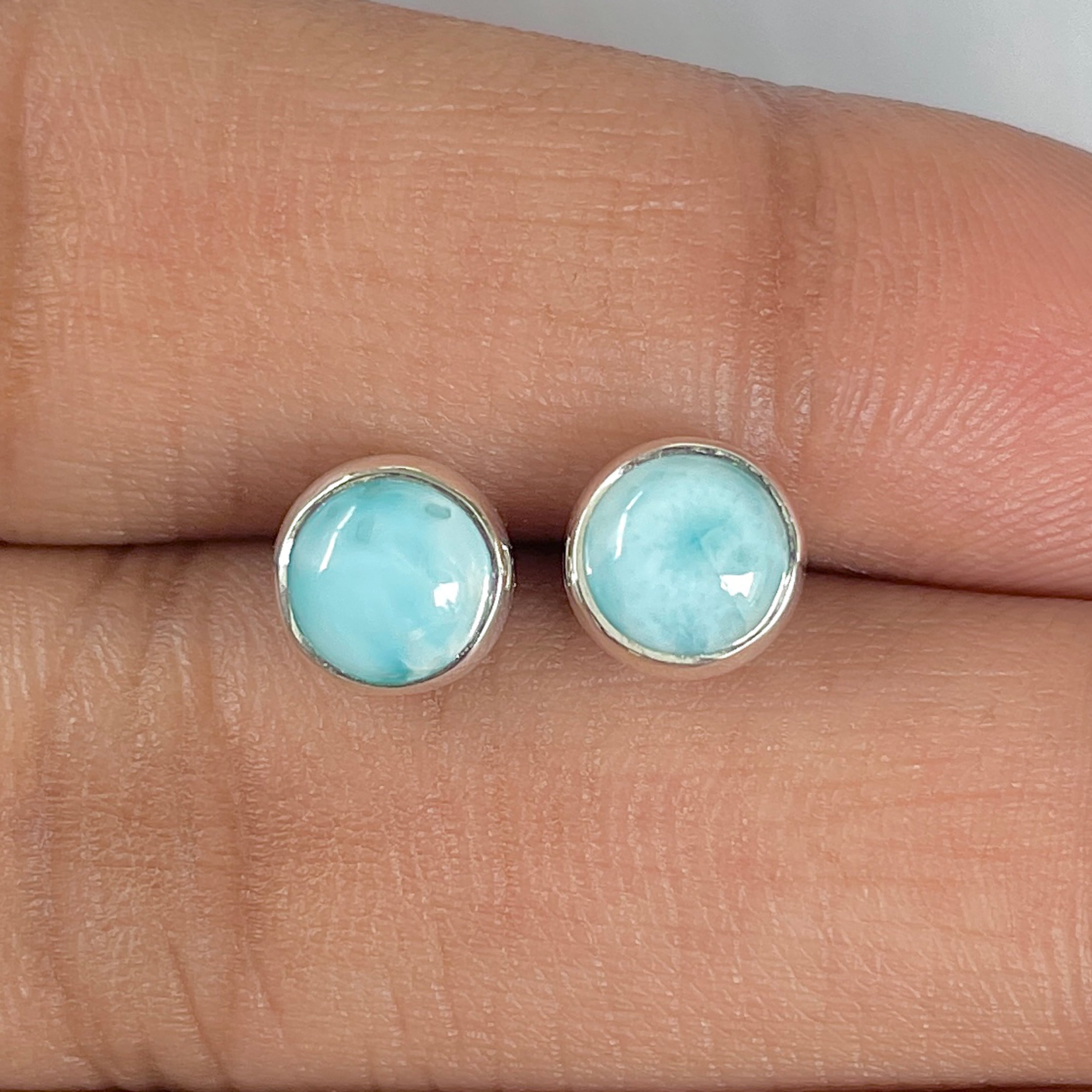 Larimar Stud Earring-(LAR-E-1620.)