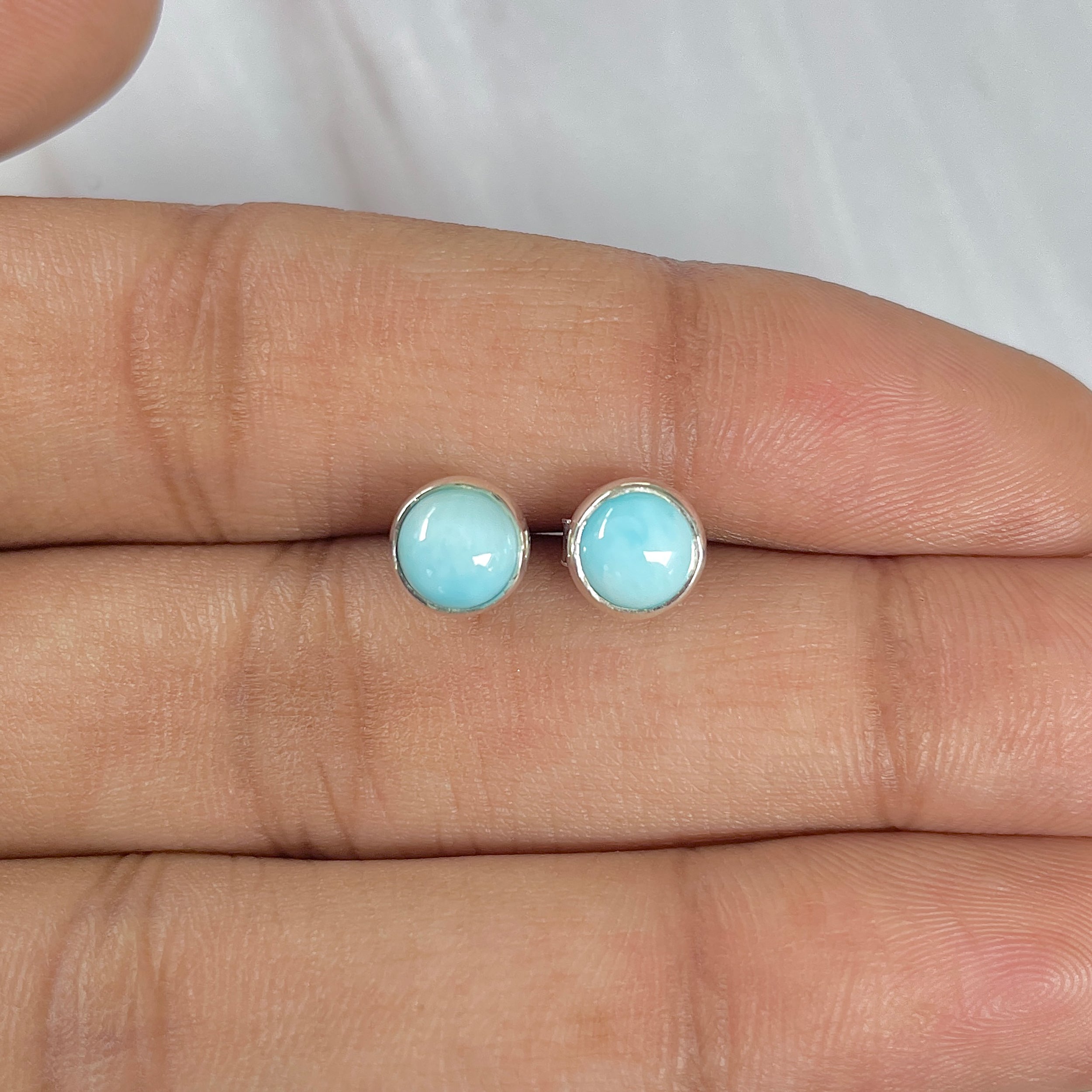 Larimar Stud Earring-(LAR-E-1621.)