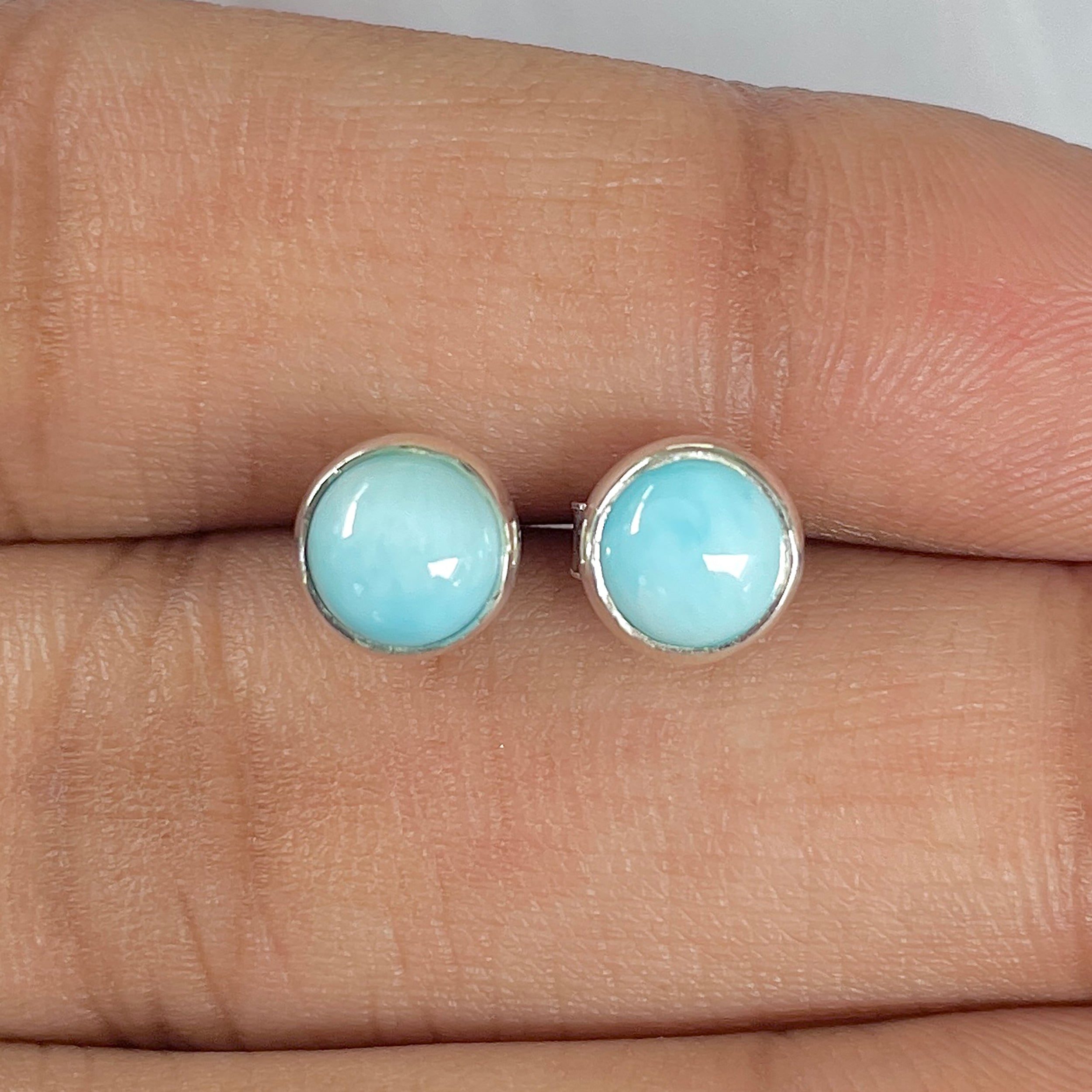Larimar Stud Earring-(LAR-E-1621.)