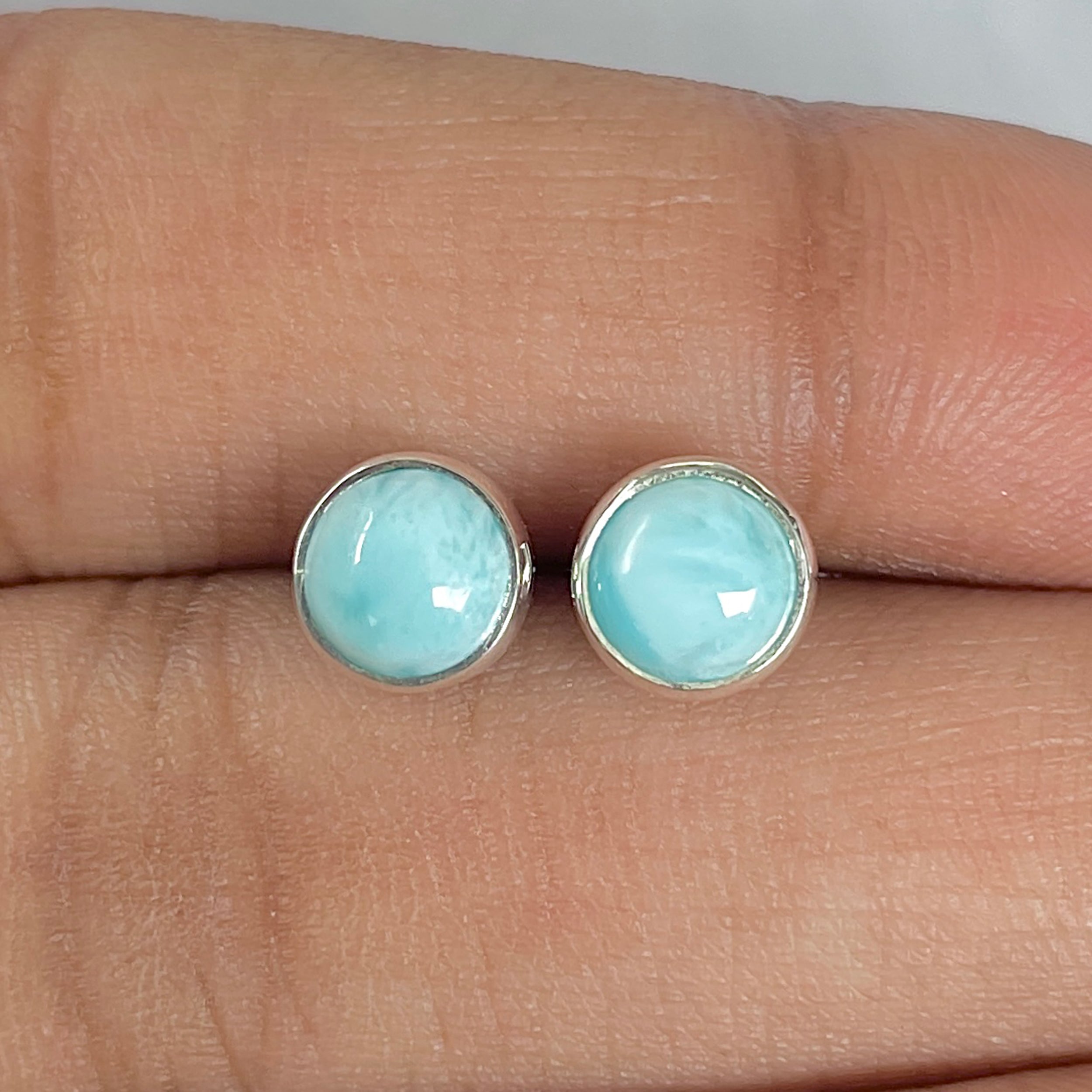 Larimar Stud Earring-(LAR-E-1622.)