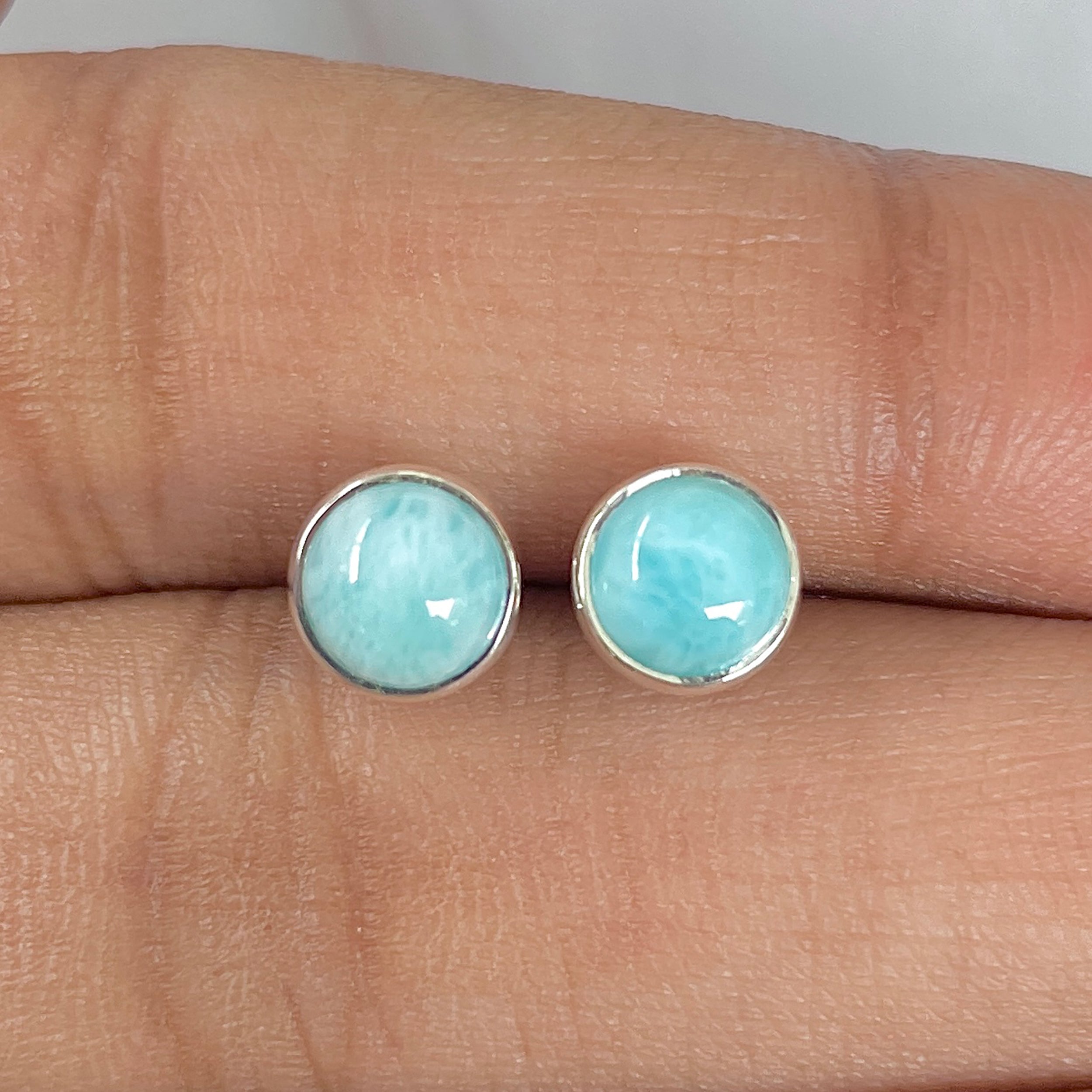 Larimar Stud Earring-(LAR-E-1623.)