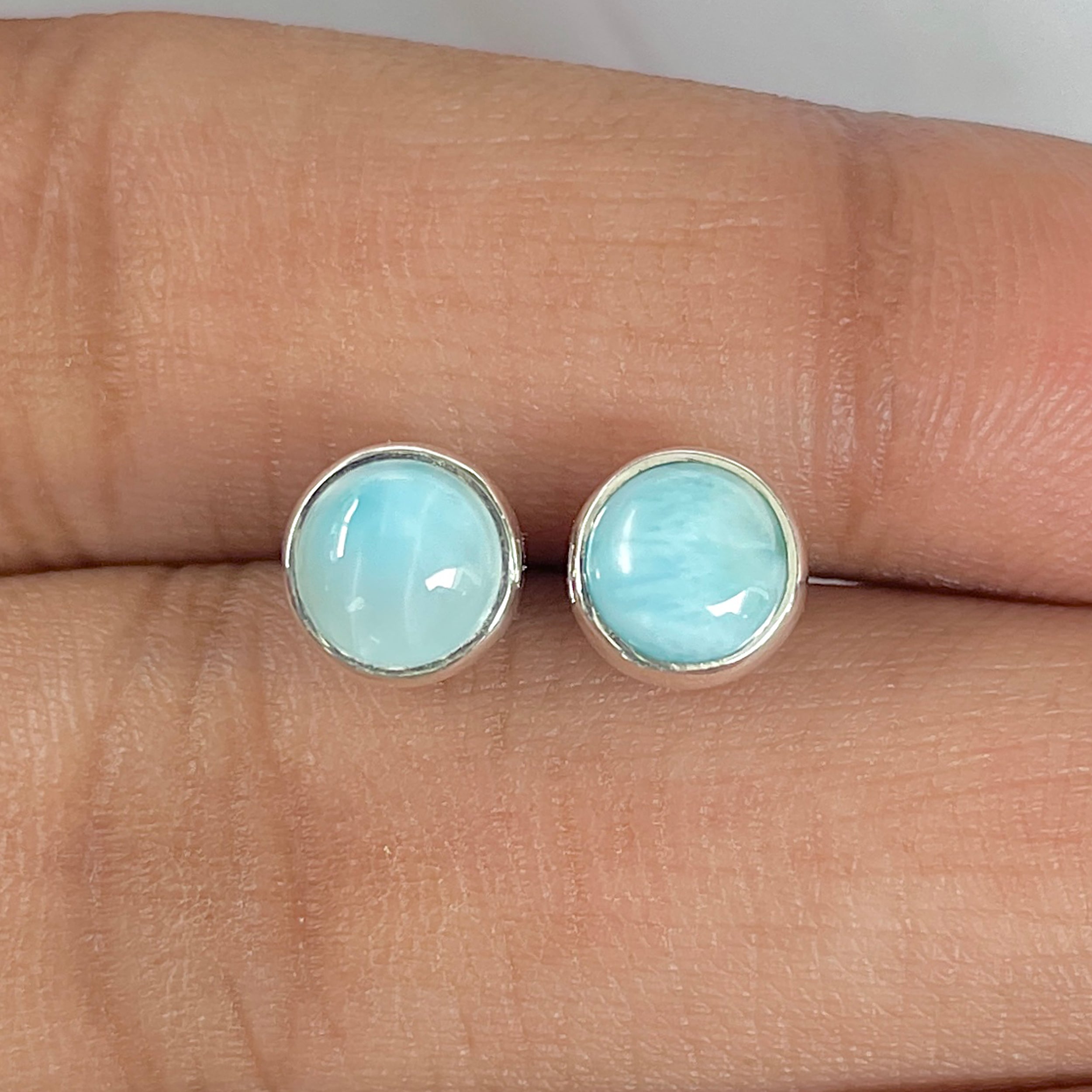 Larimar Stud Earring-(LAR-E-1624.)