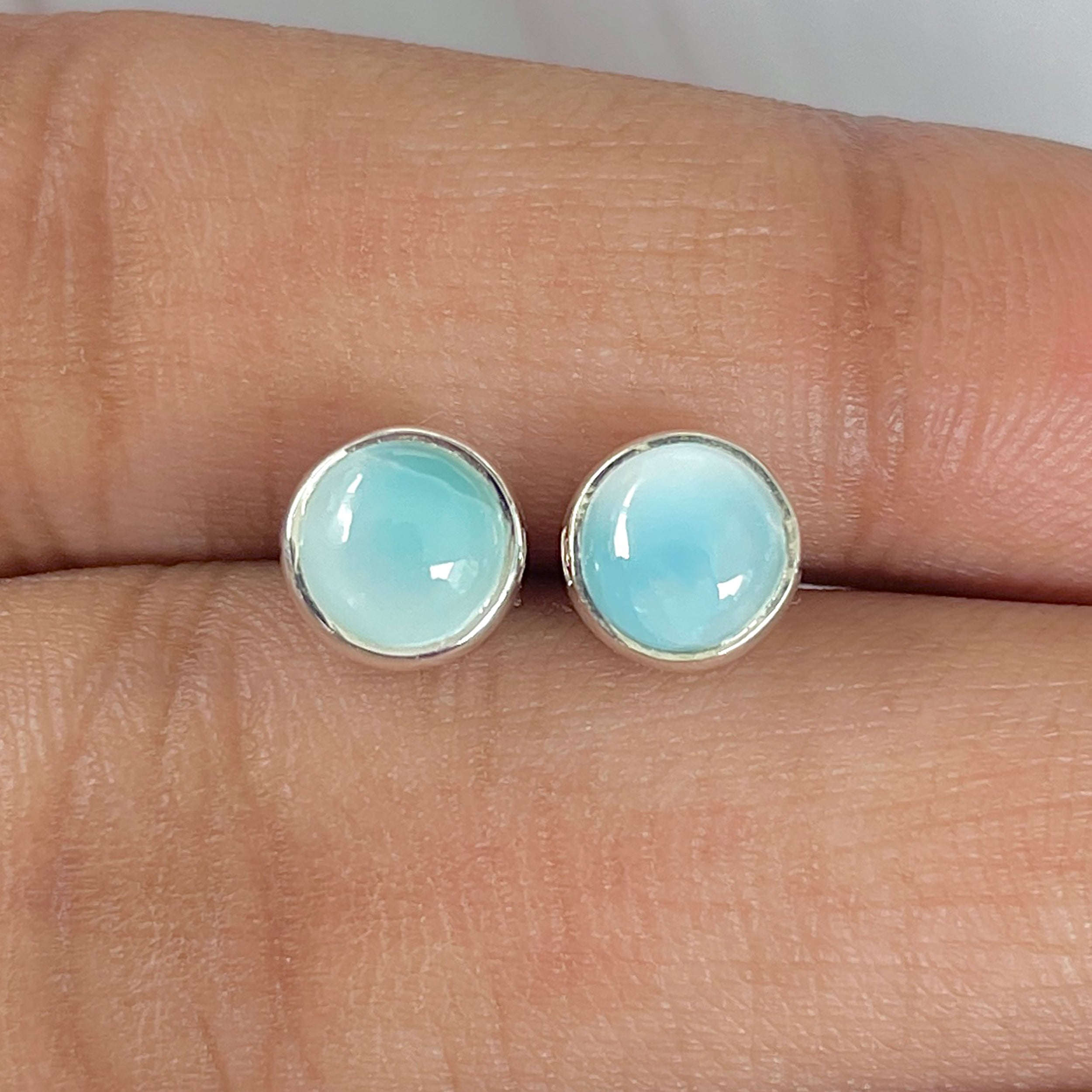 Larimar Stud Earring-(LAR-E-1625.)