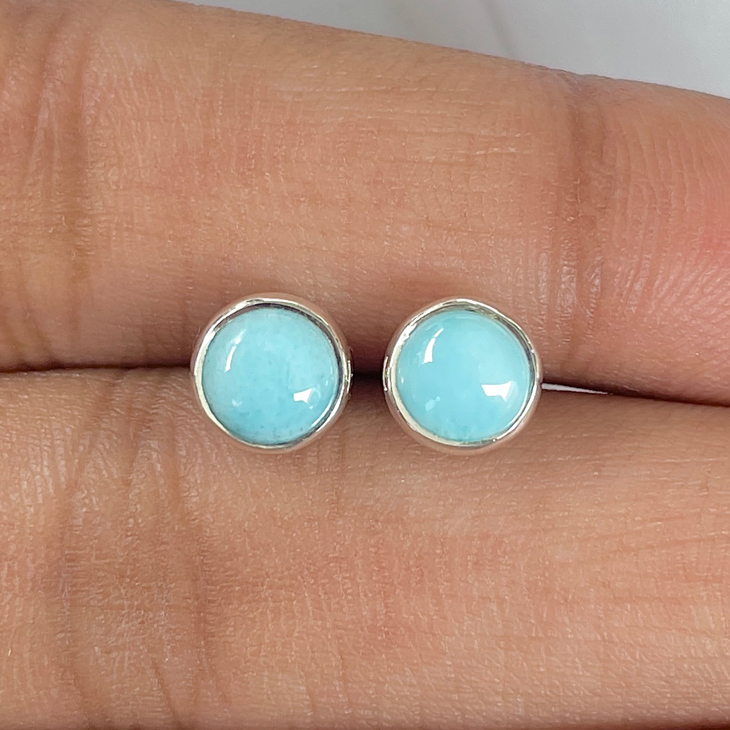 Larimar Stud Earring-(LAR-E-1626.)