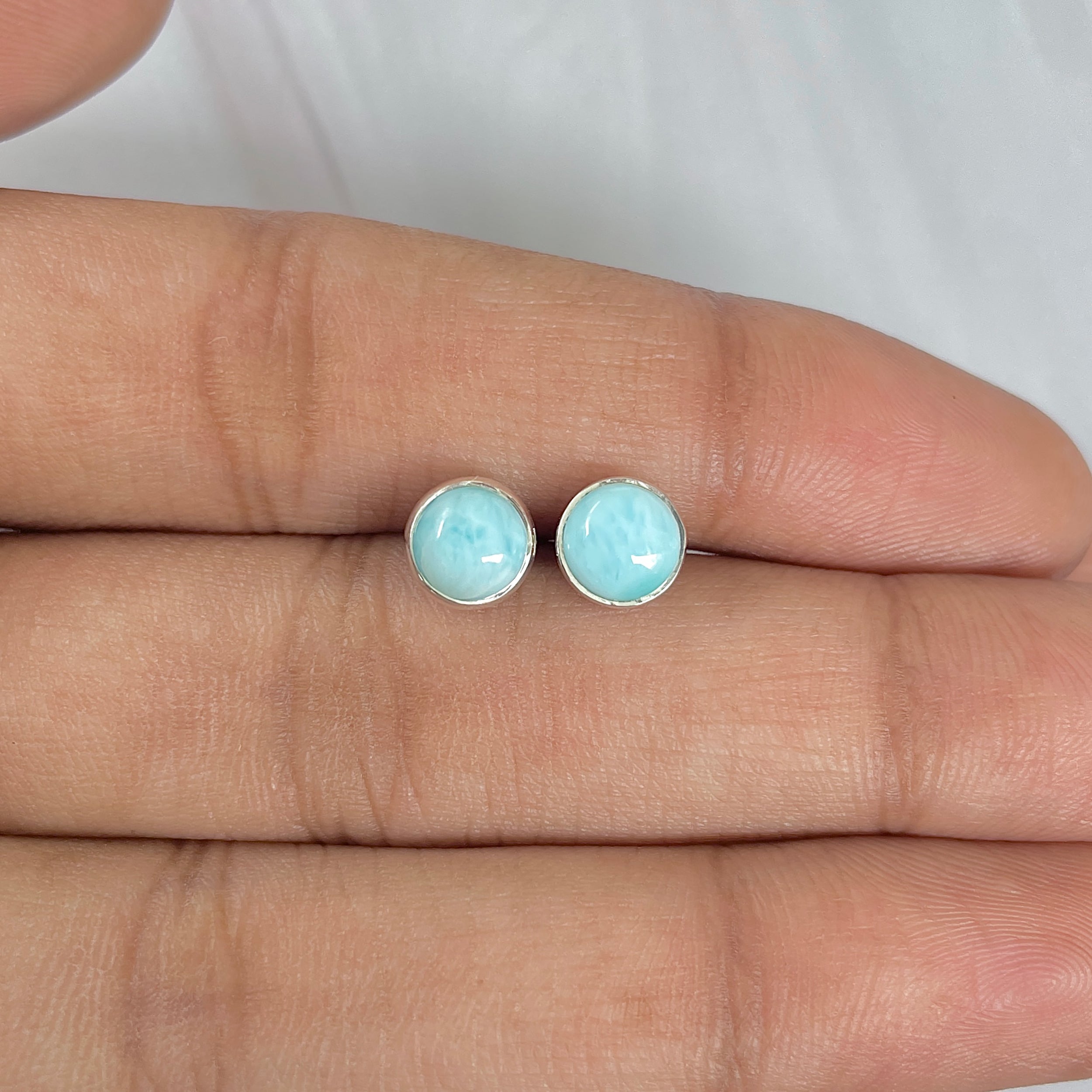 Larimar Stud Earring-(LAR-E-1627.)