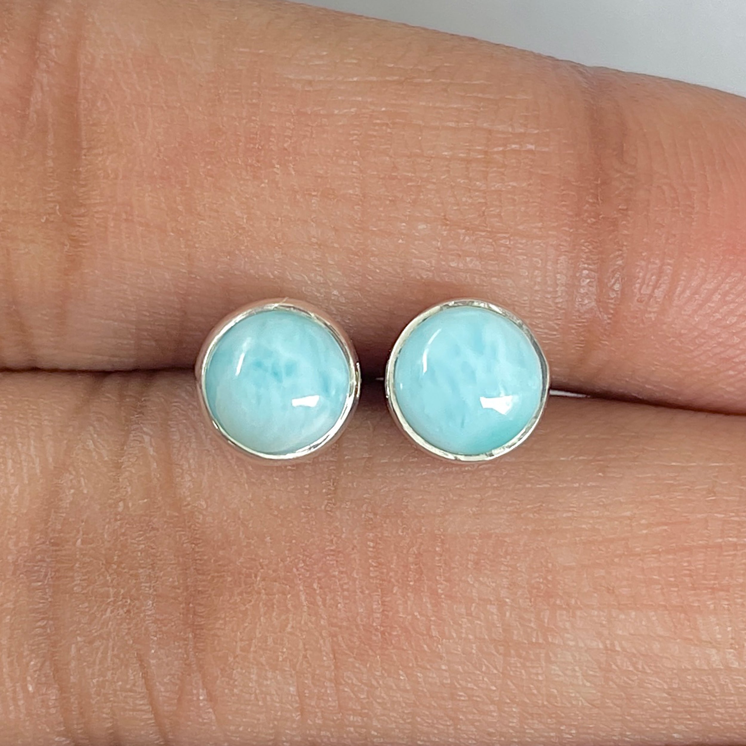 Larimar Stud Earring-(LAR-E-1627.)