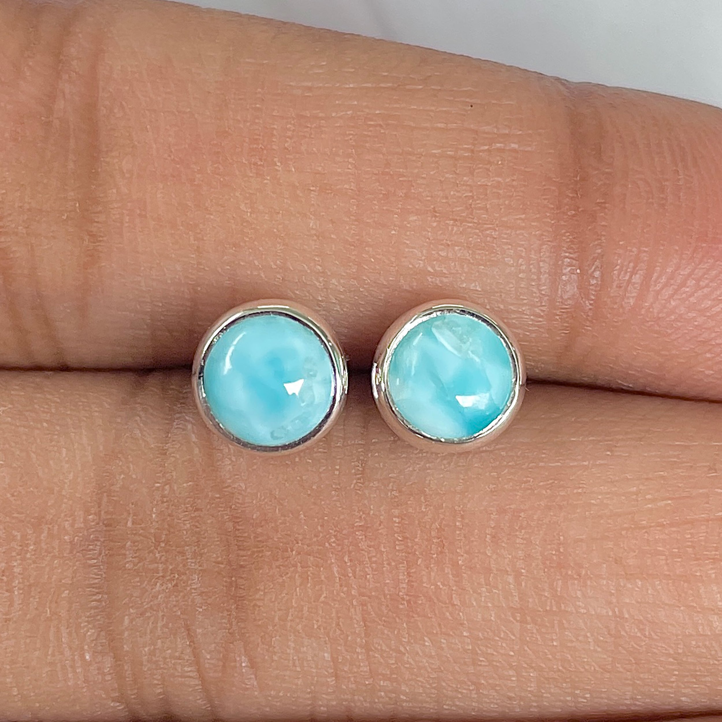 Larimar Stud Earring-(LAR-E-1628.)