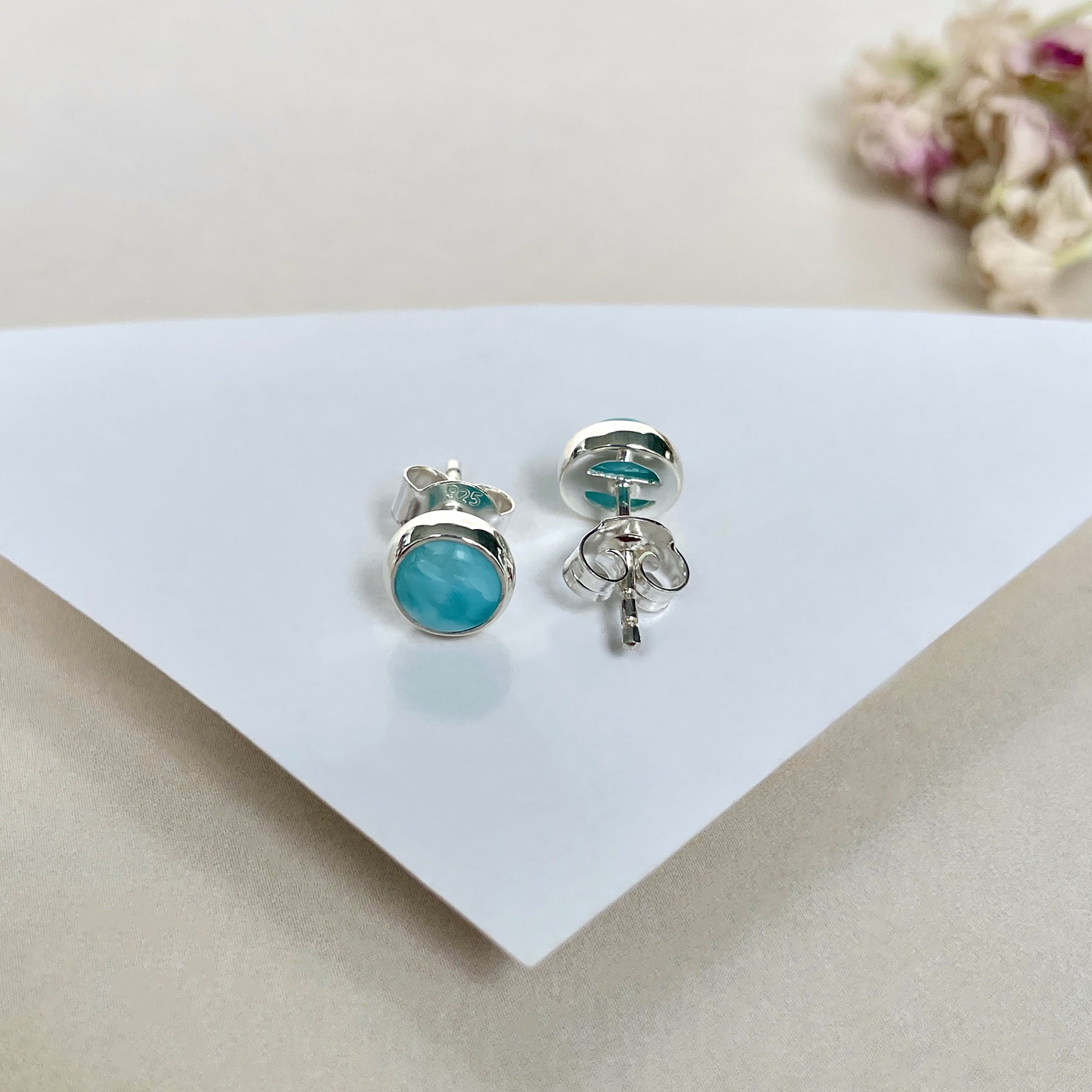 Larimar Stud Earring-(LAR-E-1628.)