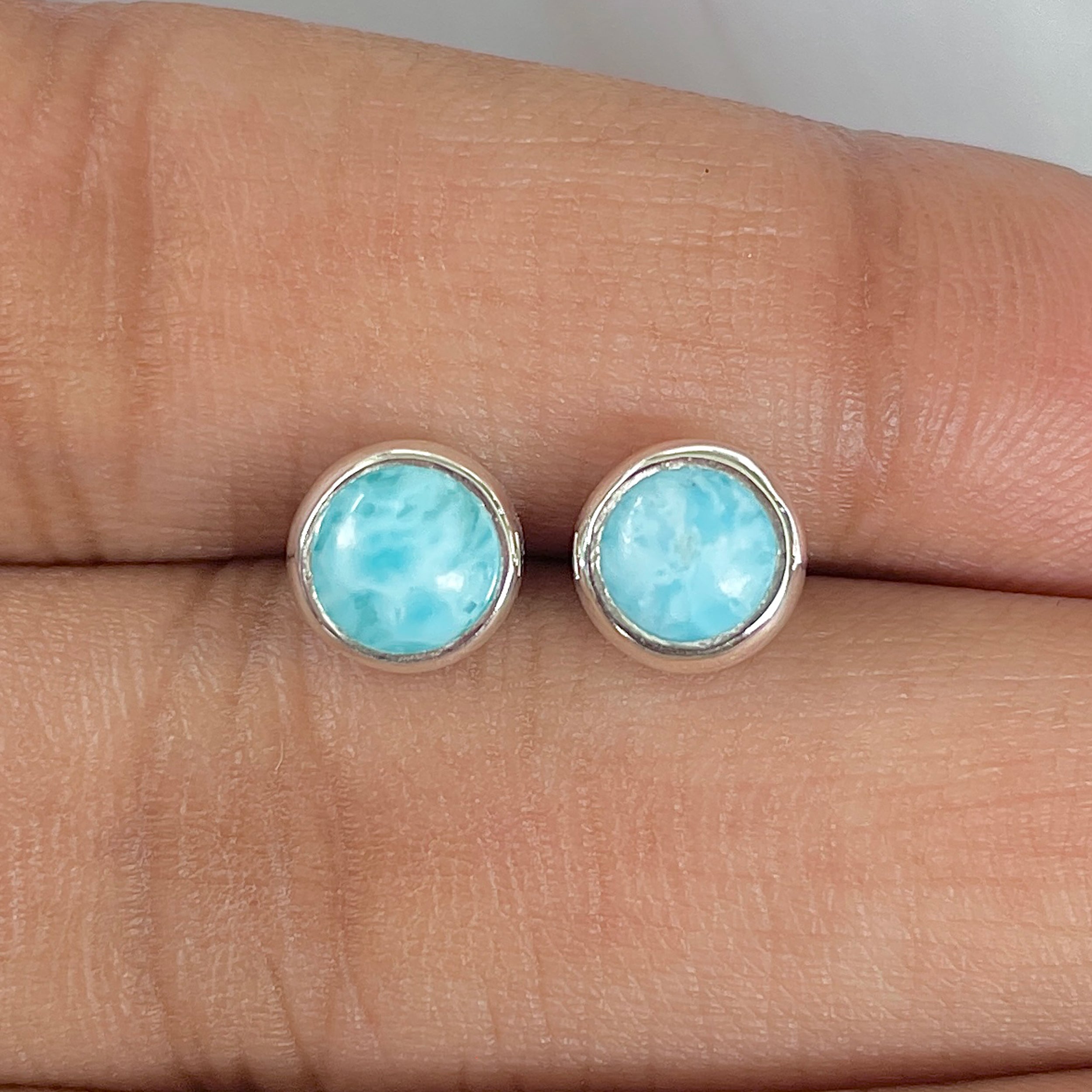 Larimar Stud Earring-(LAR-E-1629.)