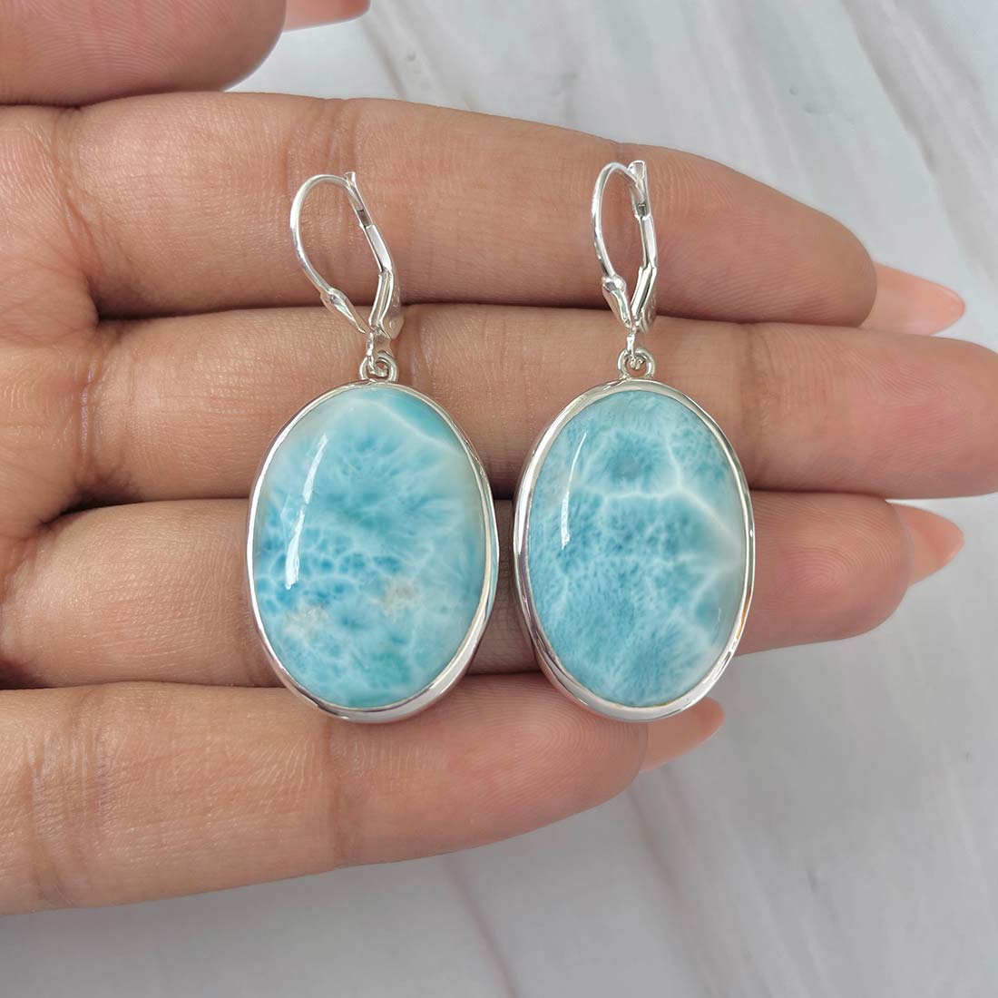 Larimar Earring-(LAR-E-163.)