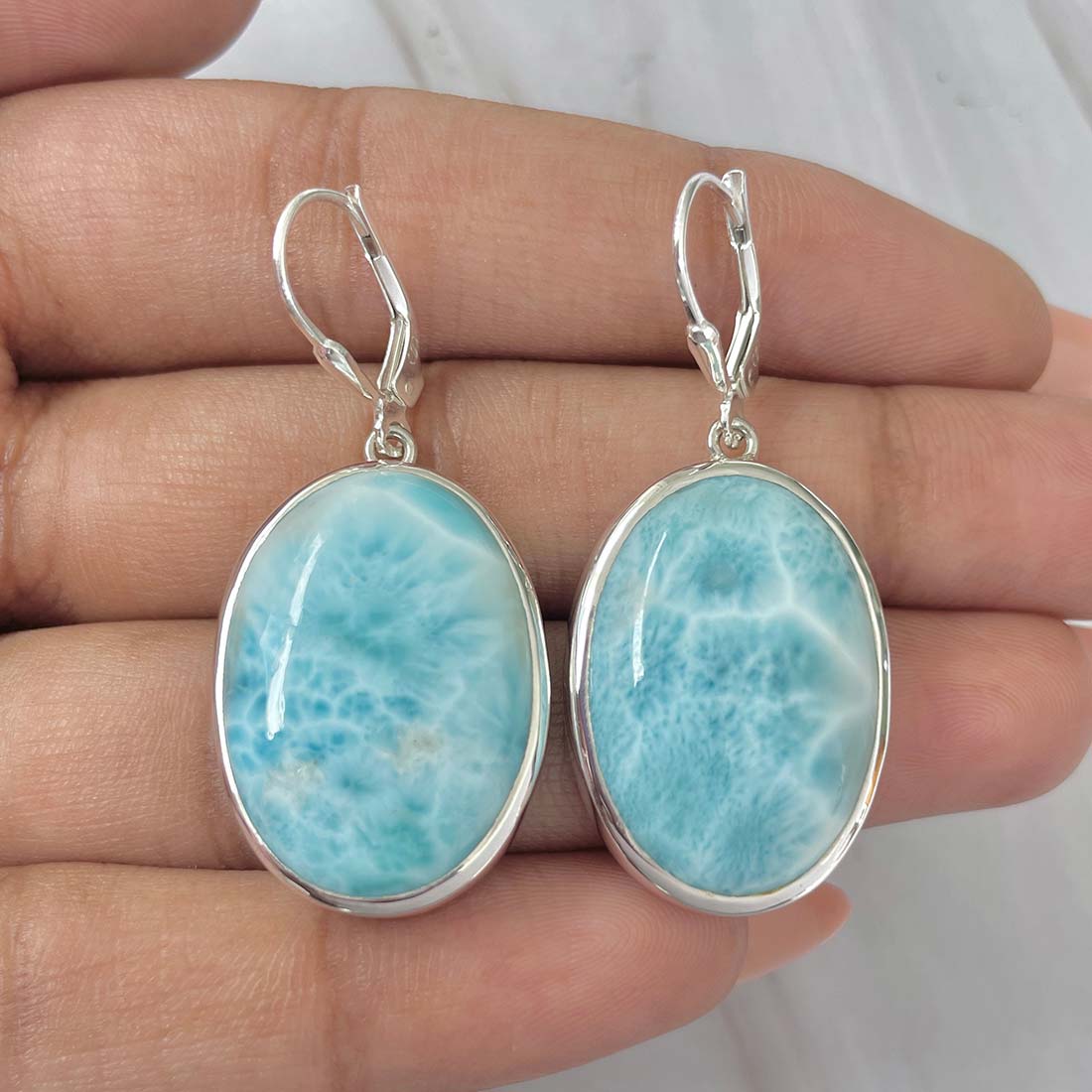 Larimar Earring-(LAR-E-163.)