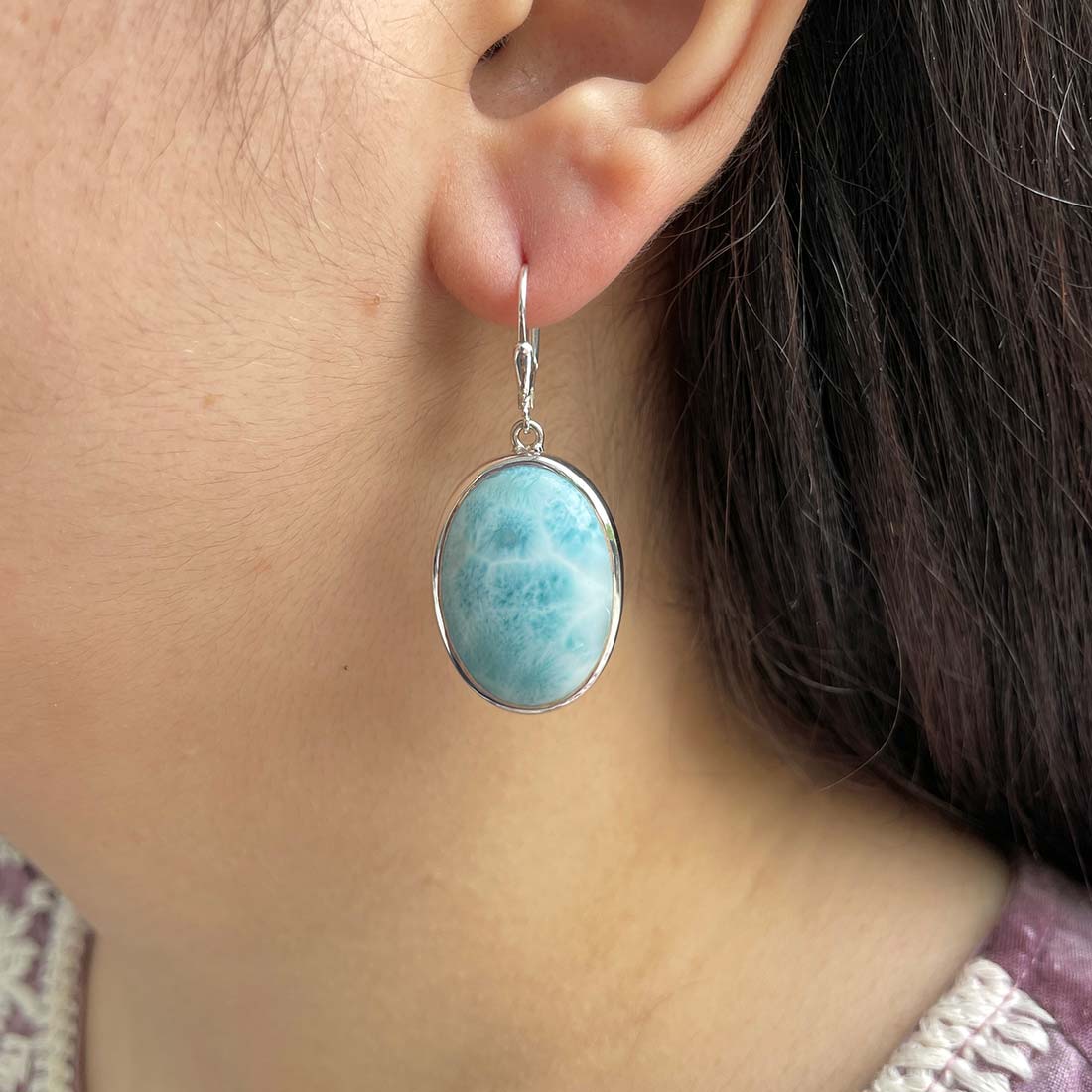Larimar Earring-(LAR-E-163.)