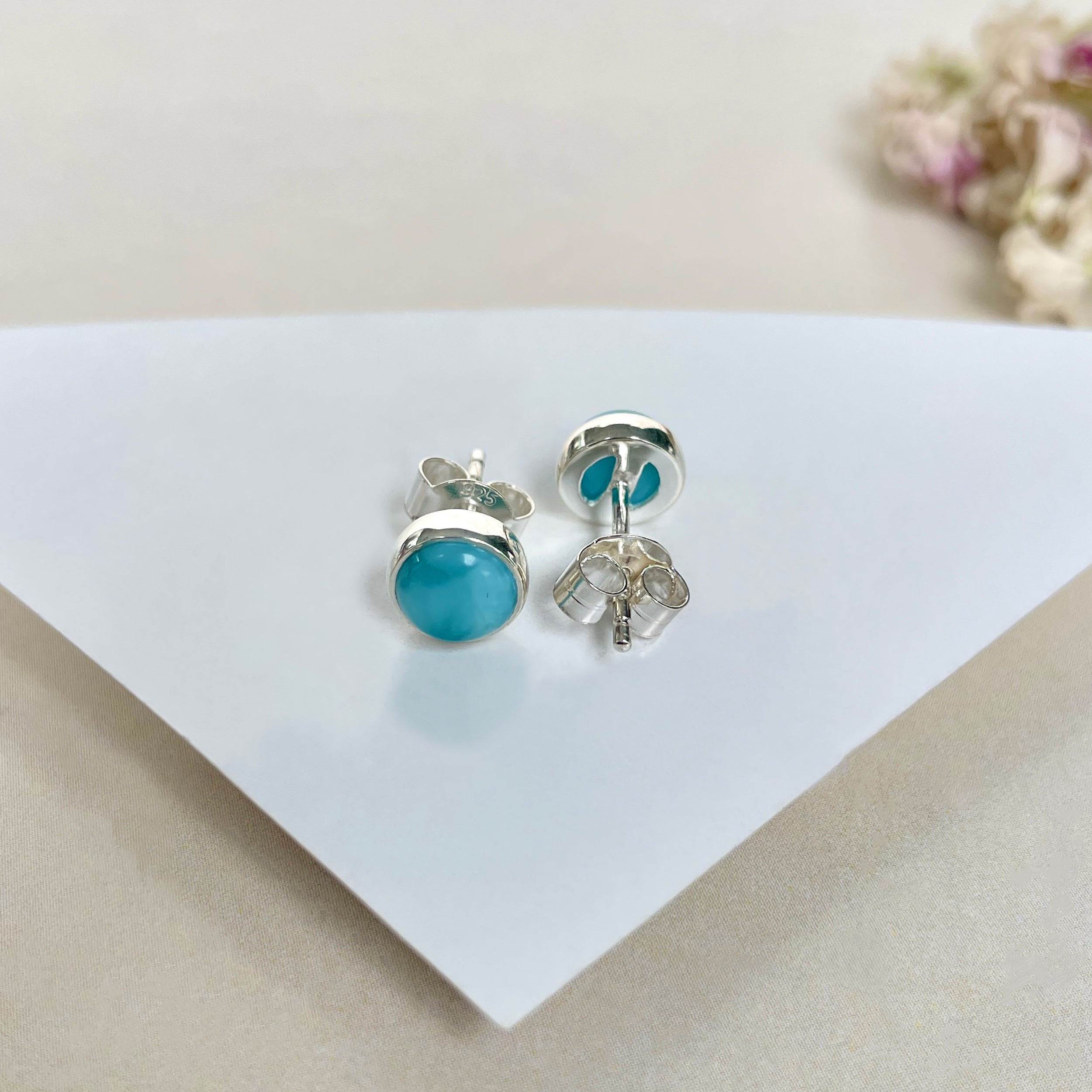 Larimar Stud Earring-(LAR-E-1630.)