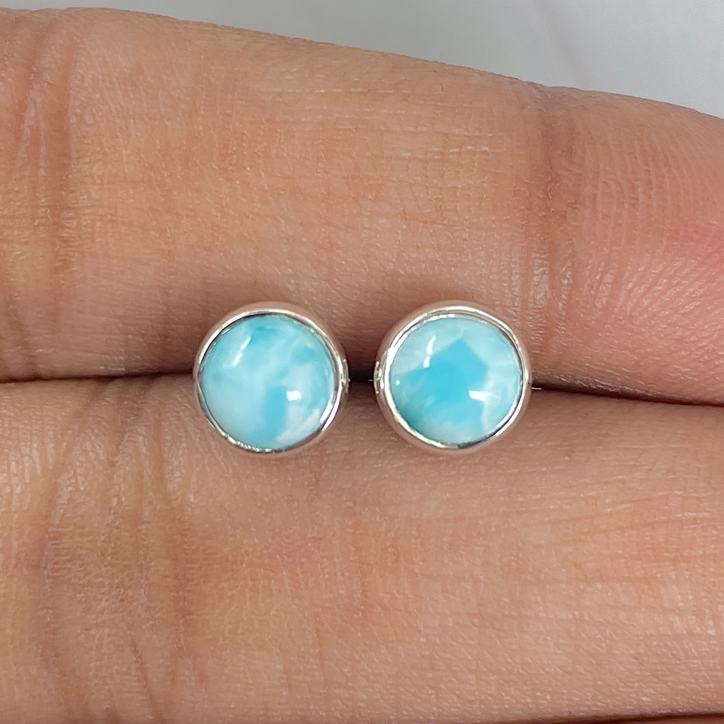 Larimar Stud Earring-(LAR-E-1631.)