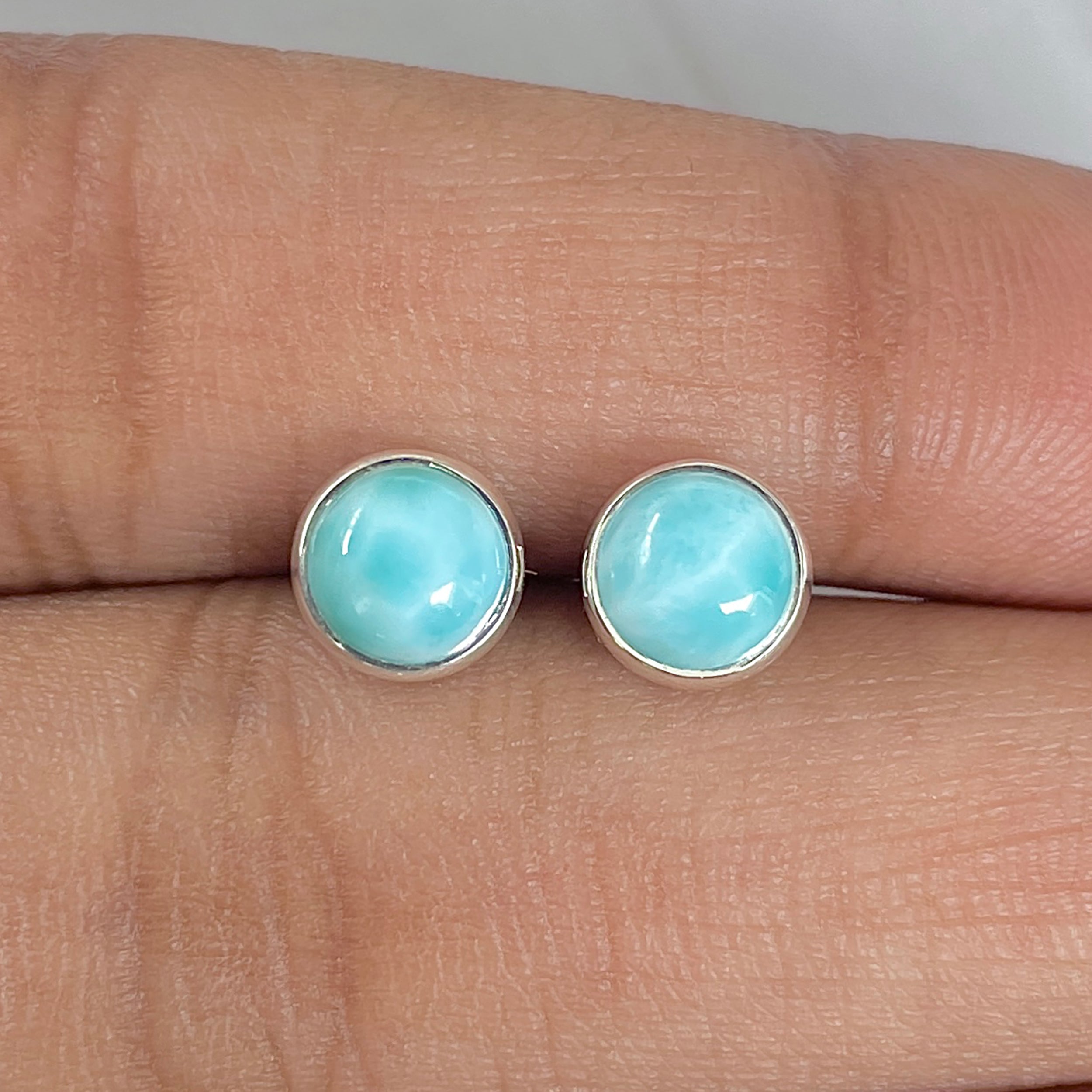 Larimar Stud Earring-(LAR-E-1633.)