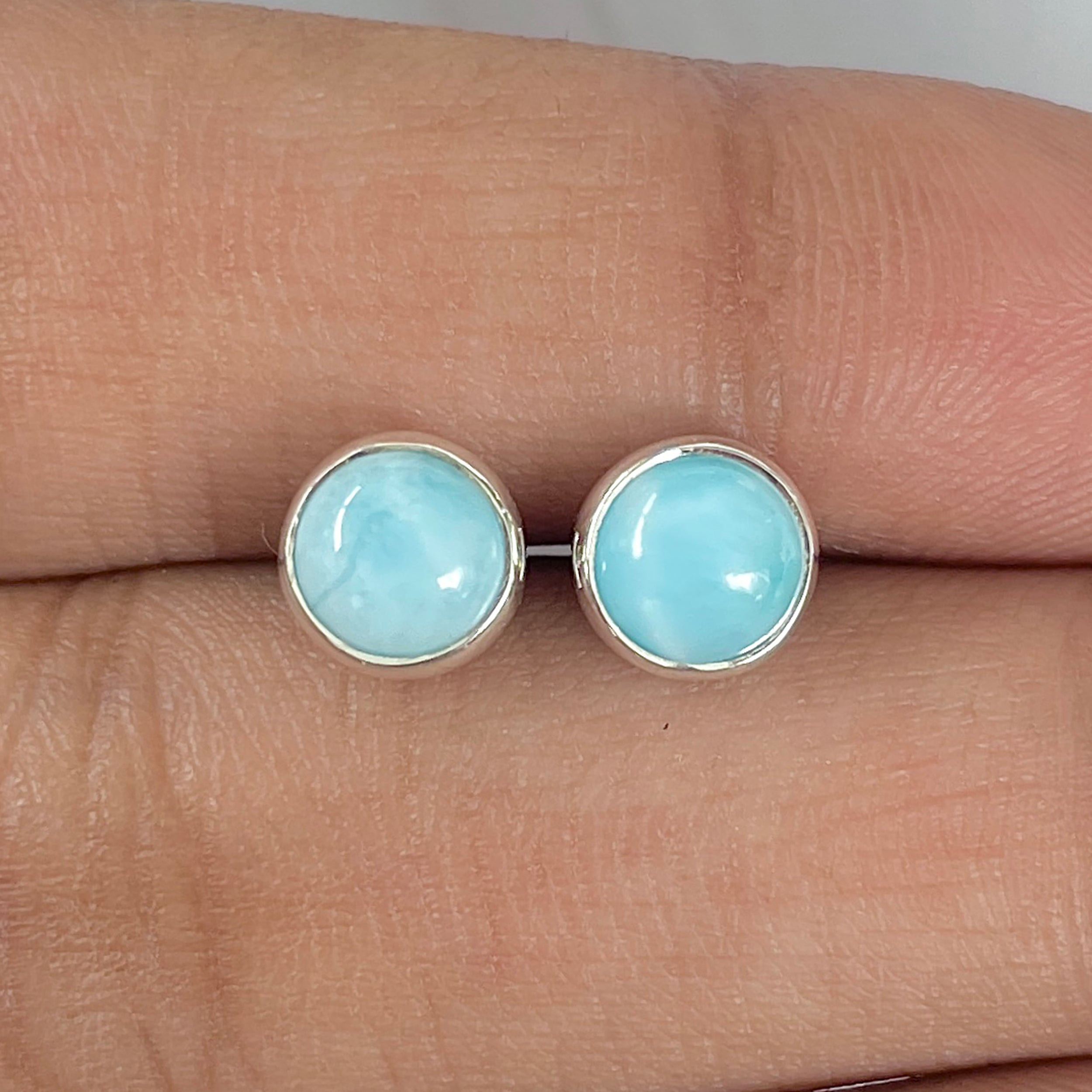 Larimar Stud Earring-(LAR-E-1634.)