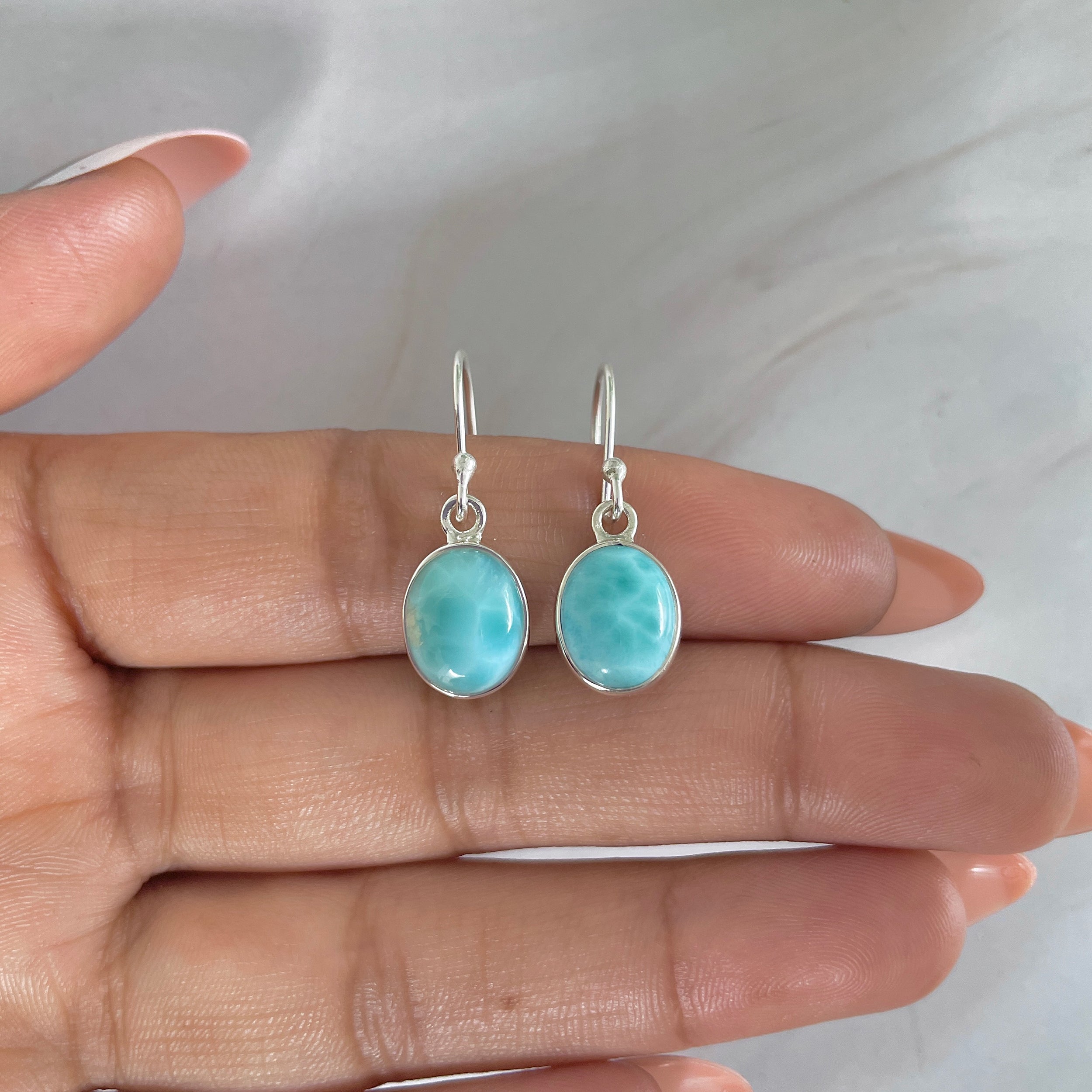 Larimar Earring-(LAR-E-1638.)