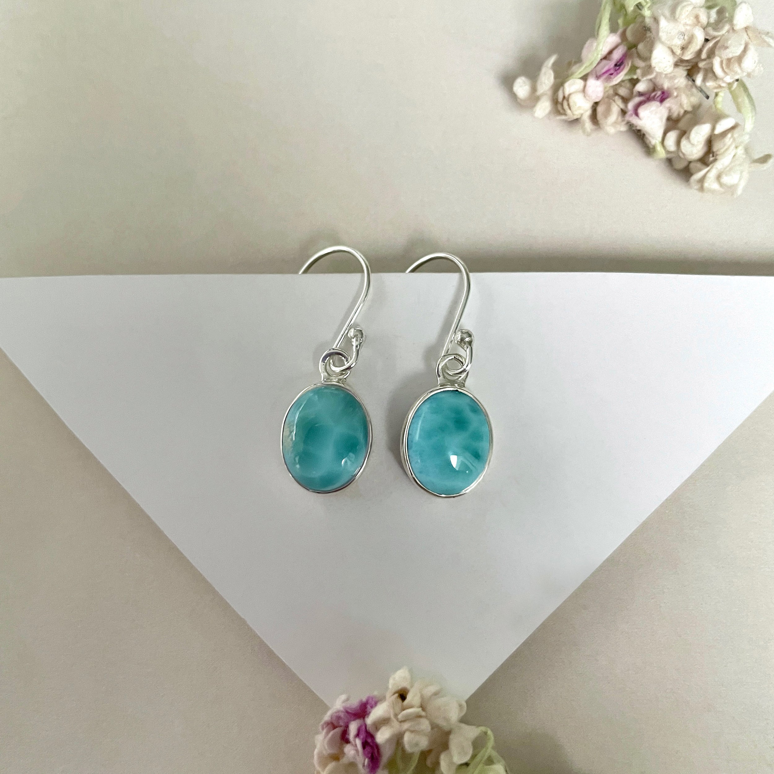 Larimar Earring-(LAR-E-1638.)