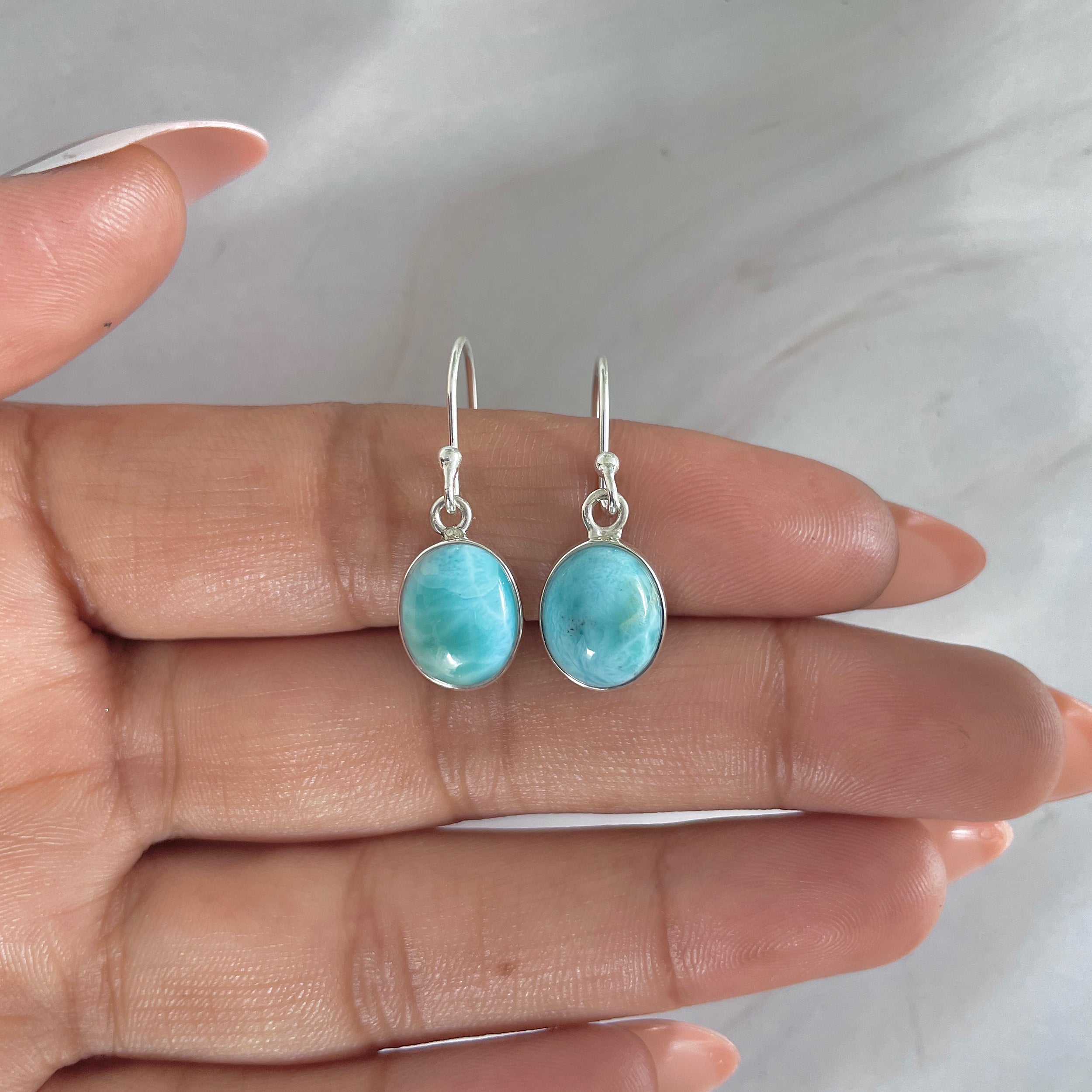 Larimar Earring-(LAR-E-1639.)