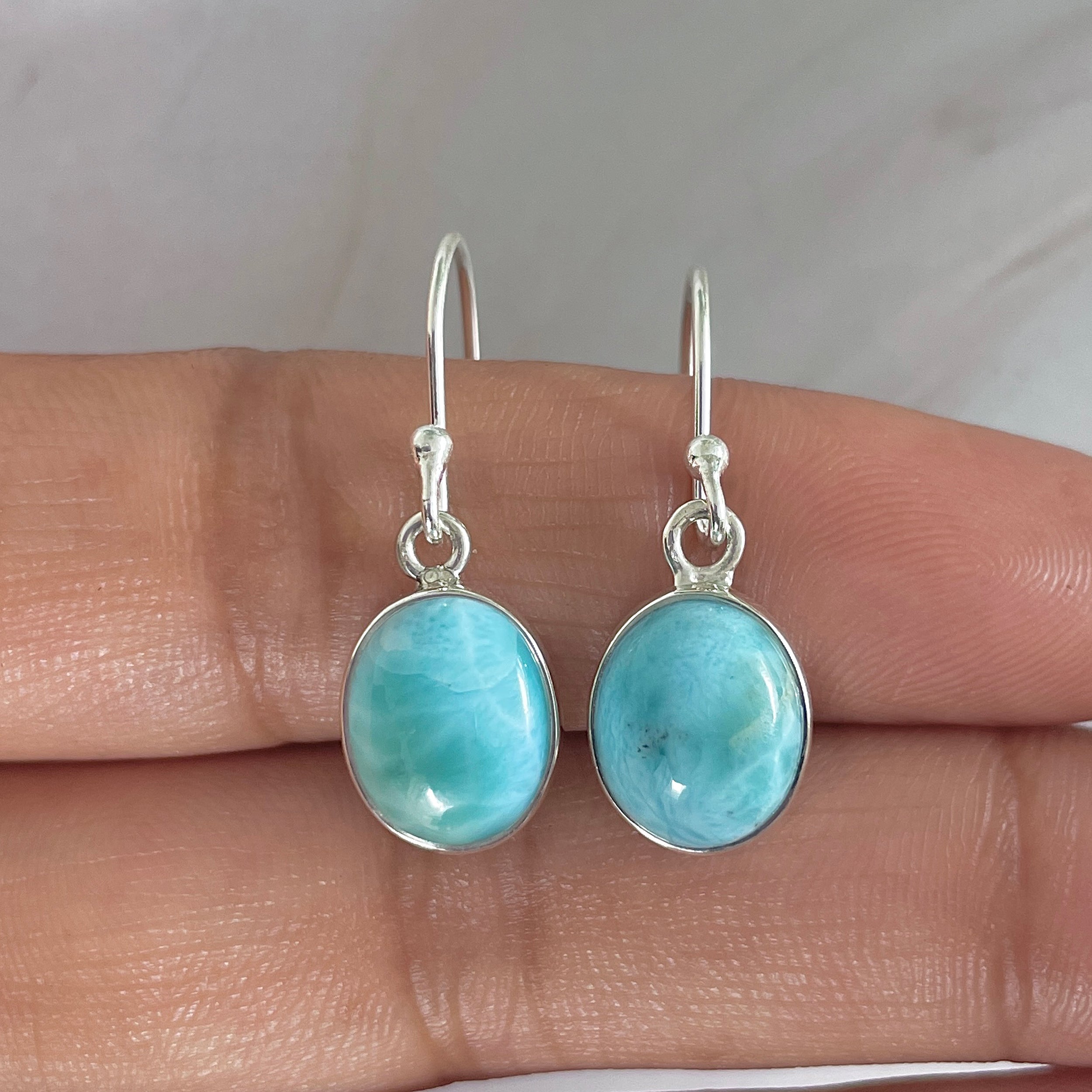 Larimar Earring-(LAR-E-1639.)