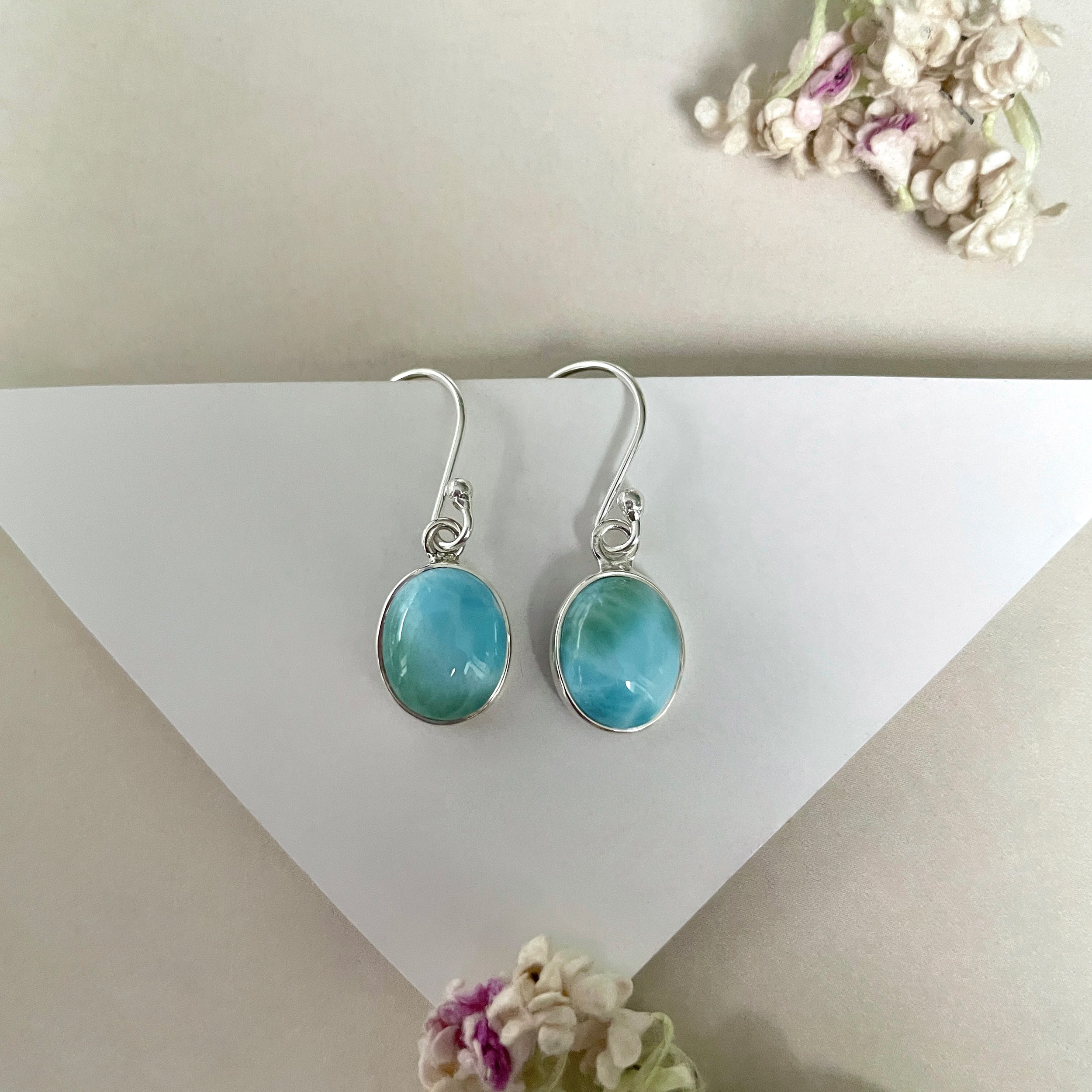 Larimar Earring-(LAR-E-1640.)