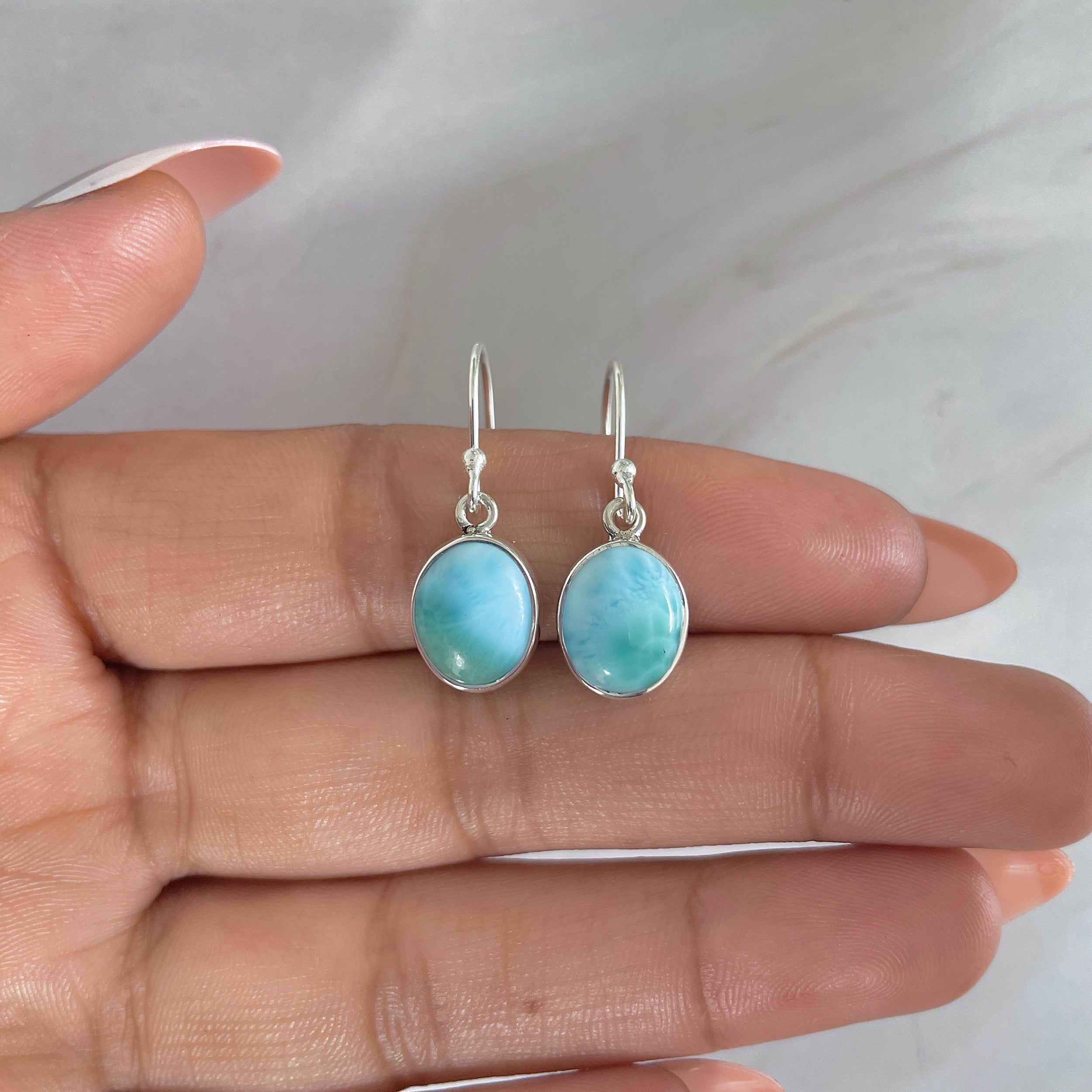 Larimar Earring-(LAR-E-1642.)