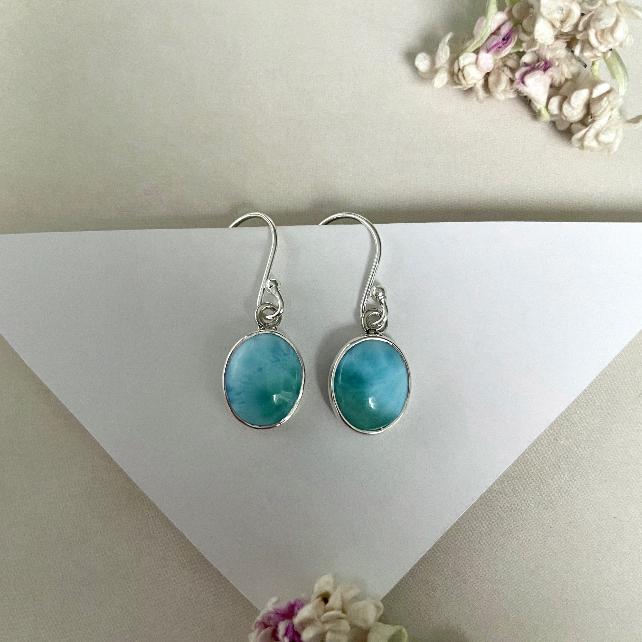 Larimar Earring-(LAR-E-1642.)