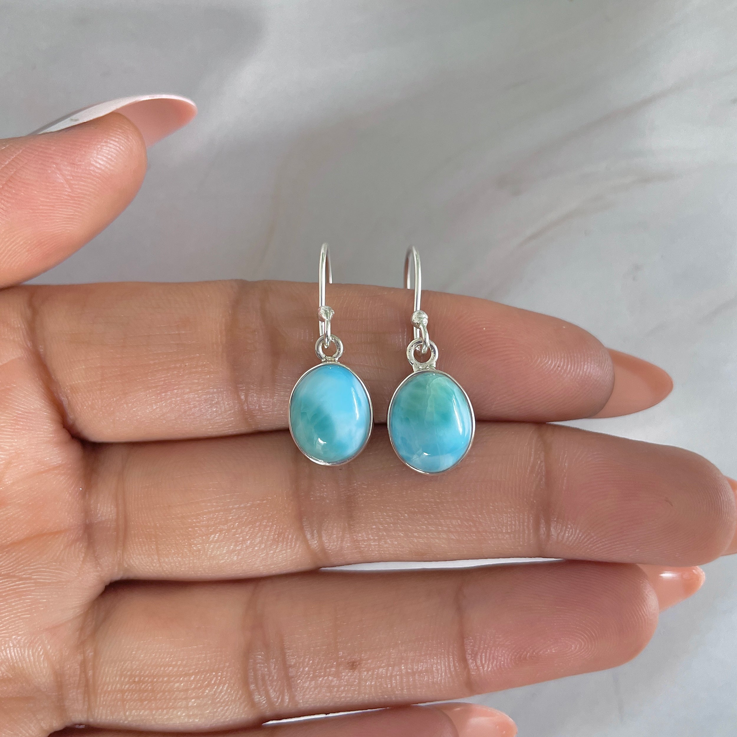 Larimar Earring-(LAR-E-1643.)