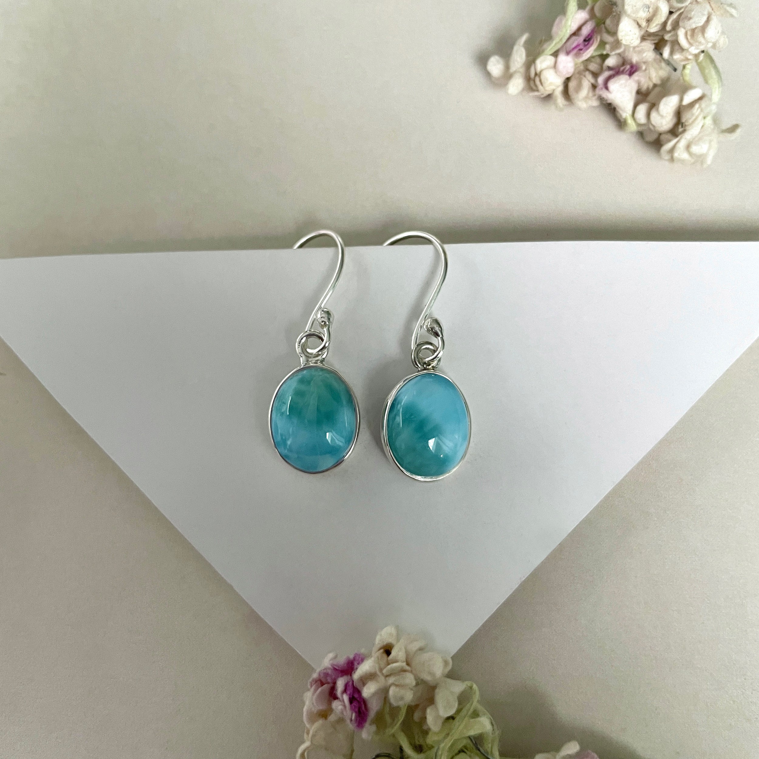 Larimar Earring-(LAR-E-1643.)