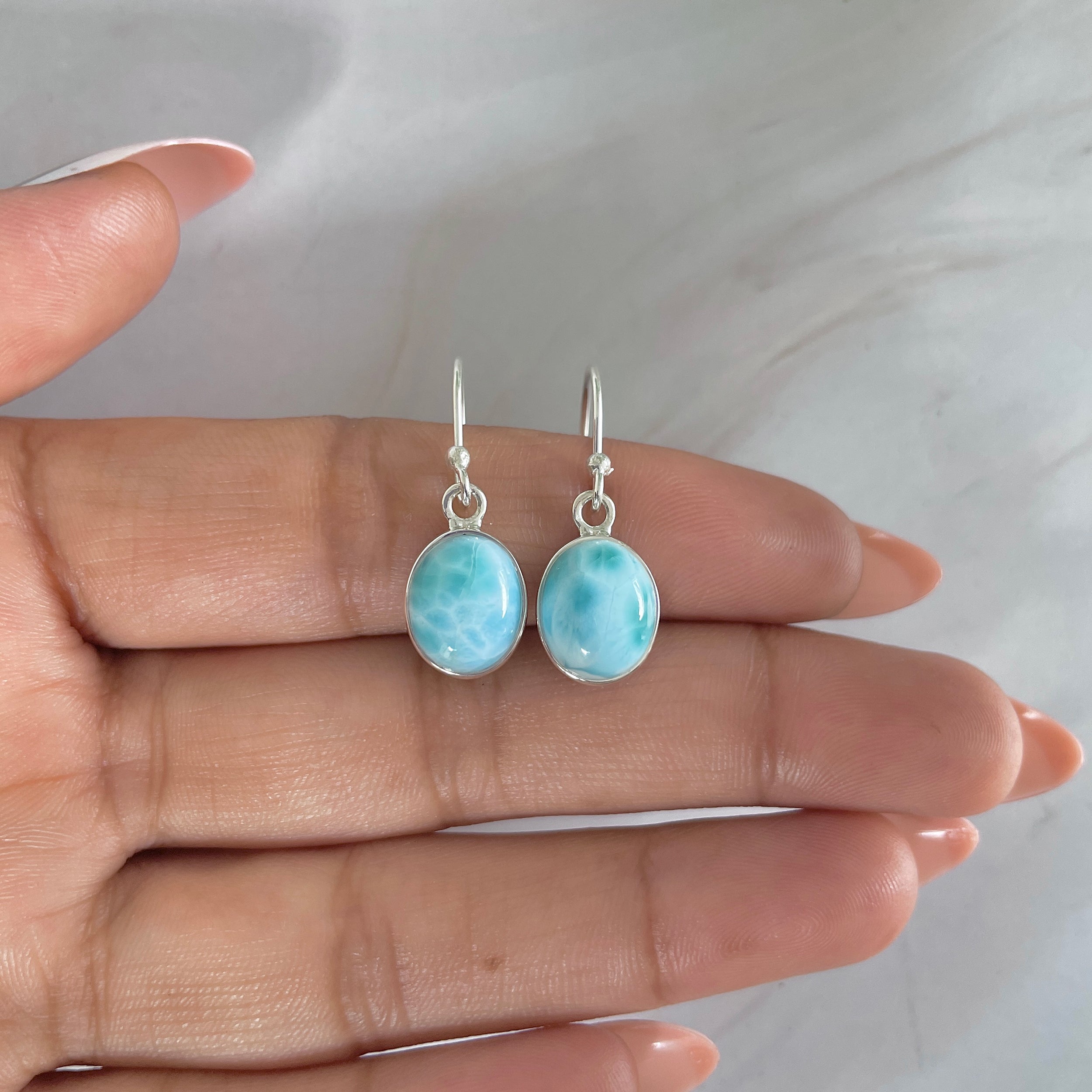 Larimar Earring-(LAR-E-1645.)