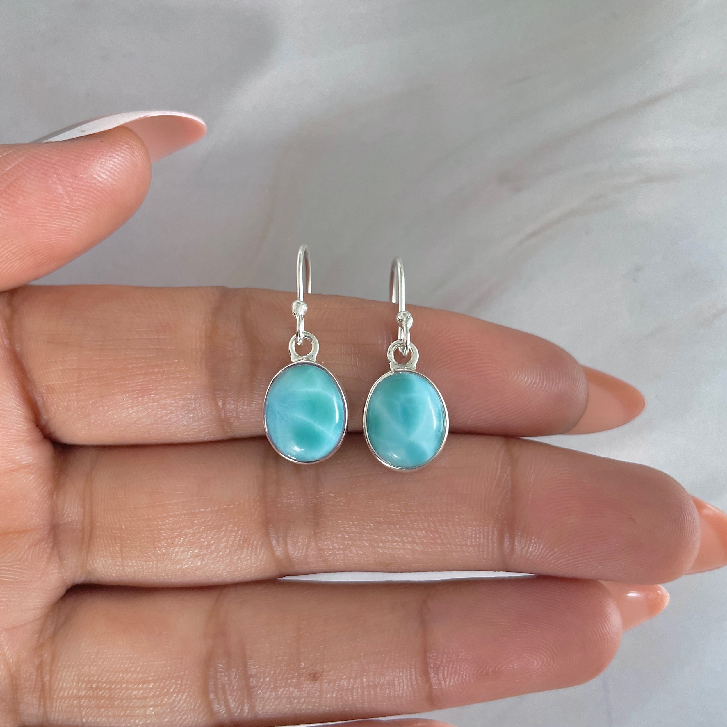 Larimar Earring-(LAR-E-1646.)