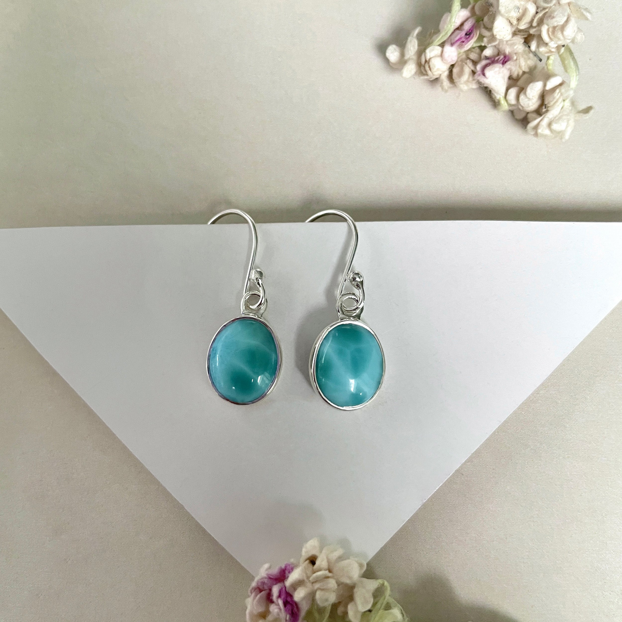 Larimar Earring-(LAR-E-1646.)