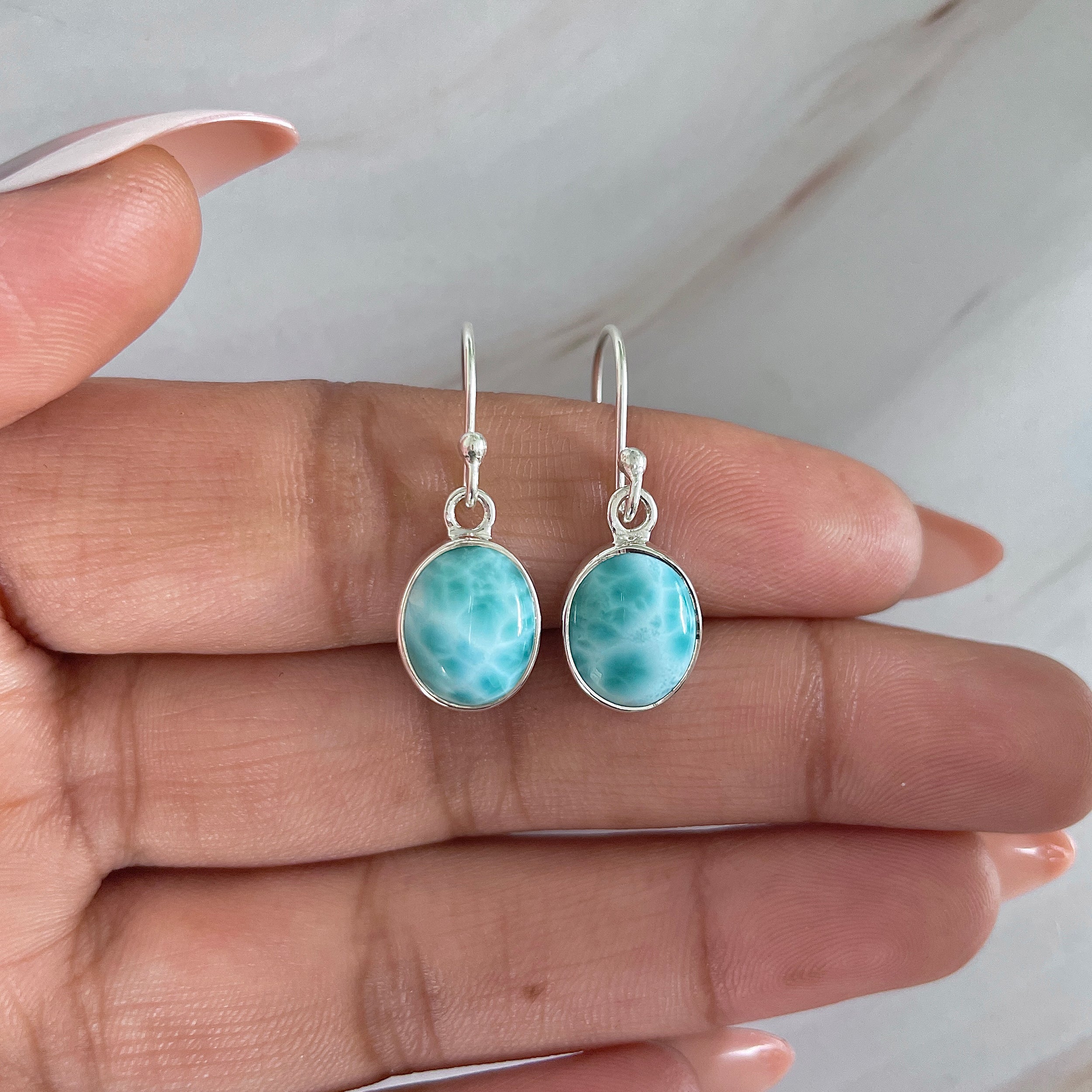 Larimar Earring-(LAR-E-1647.)