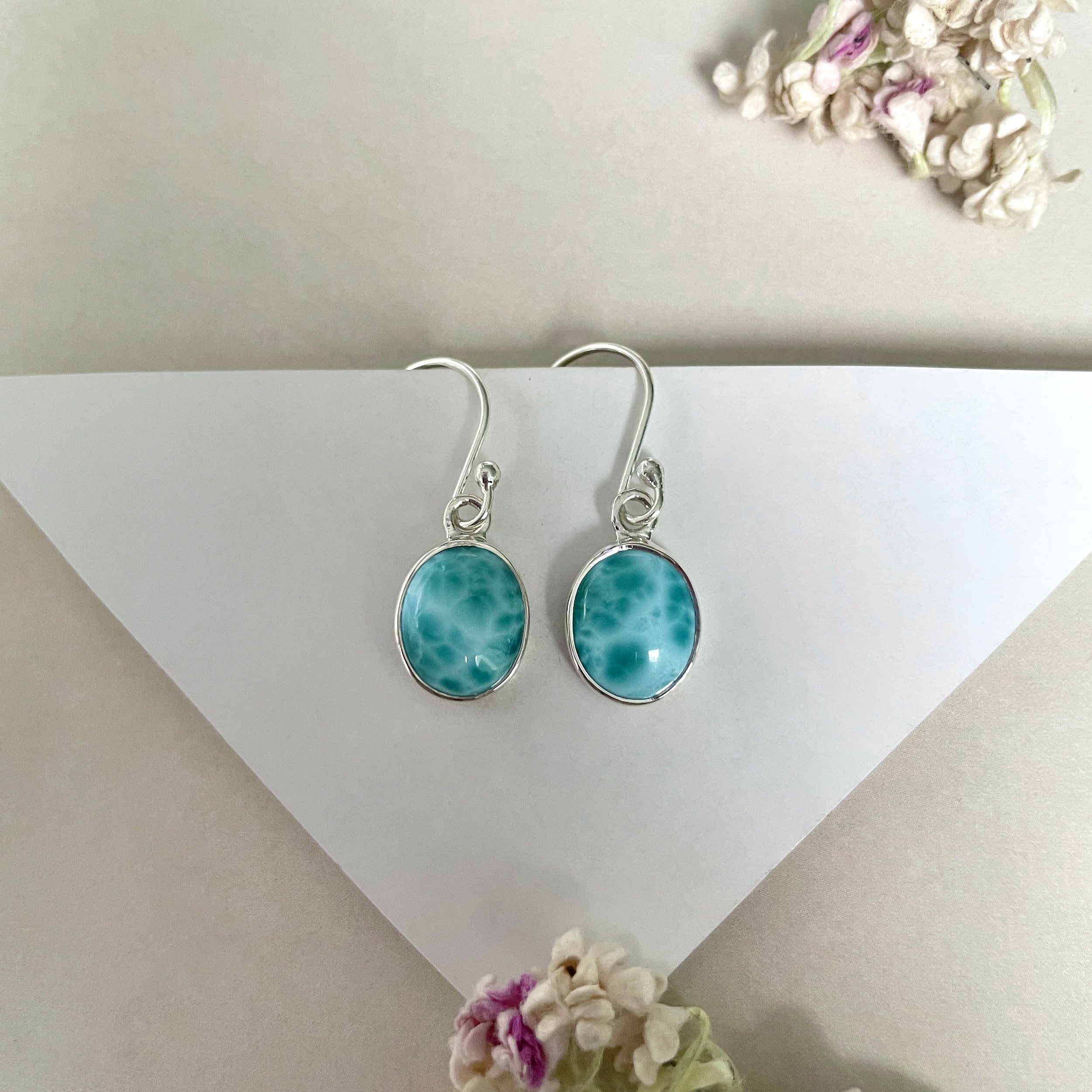 Larimar Earring-(LAR-E-1647.)