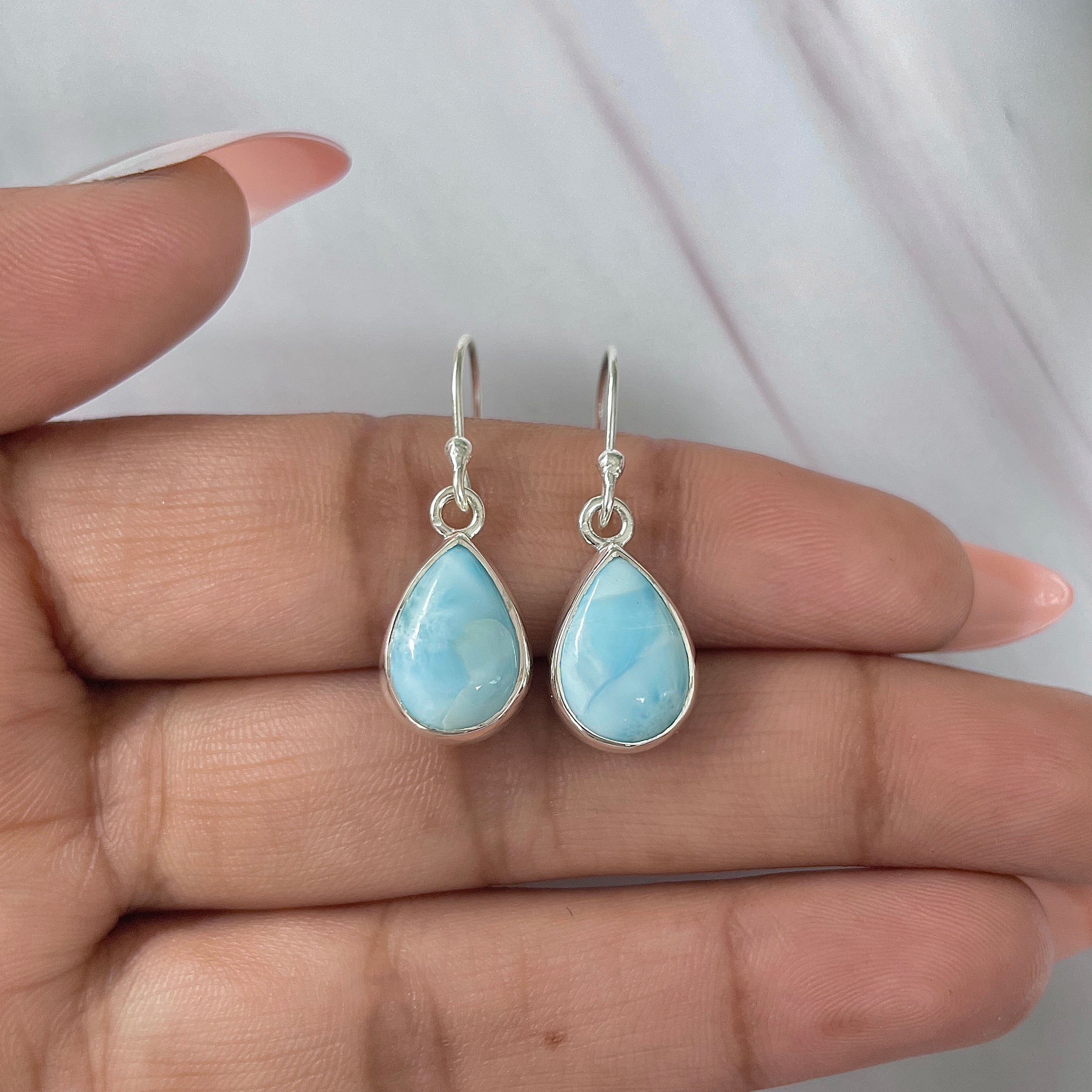 Larimar Earring-(LAR-E-1648.)