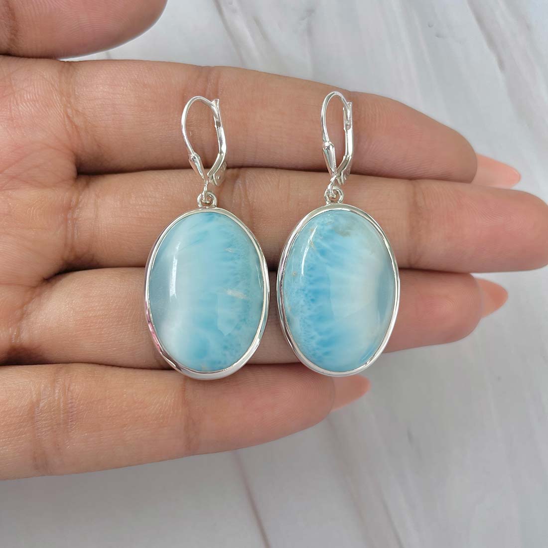 Larimar Earring-(LAR-E-165.)