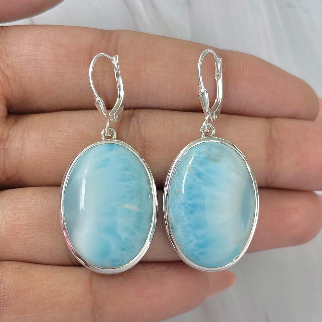 Larimar Earring-(LAR-E-165.)
