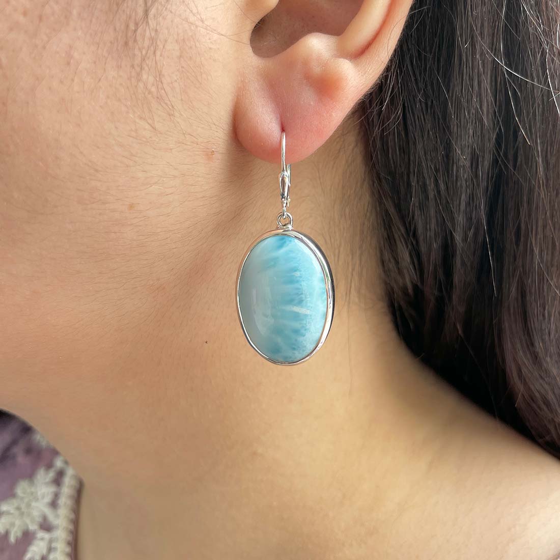 Larimar Earring-(LAR-E-165.)