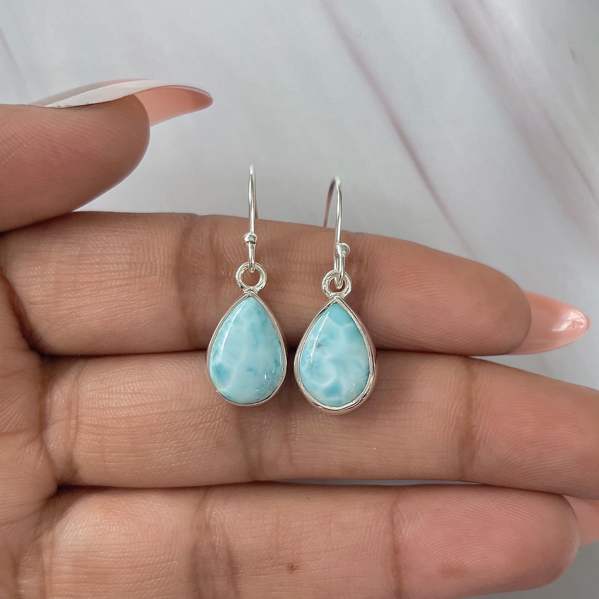 Larimar Earring-(LAR-E-1654.)