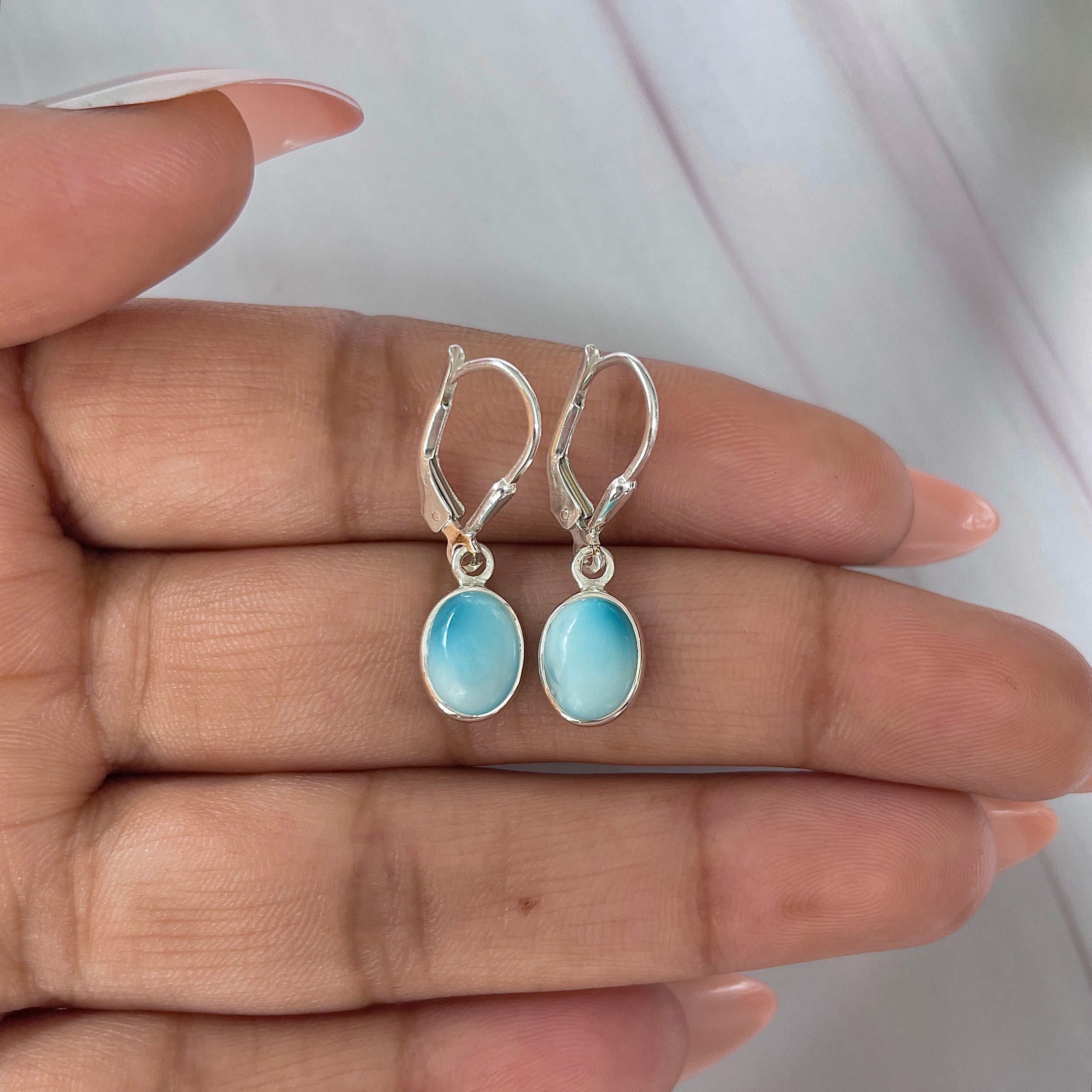 Larimar Earring-(LAR-E-1658.)